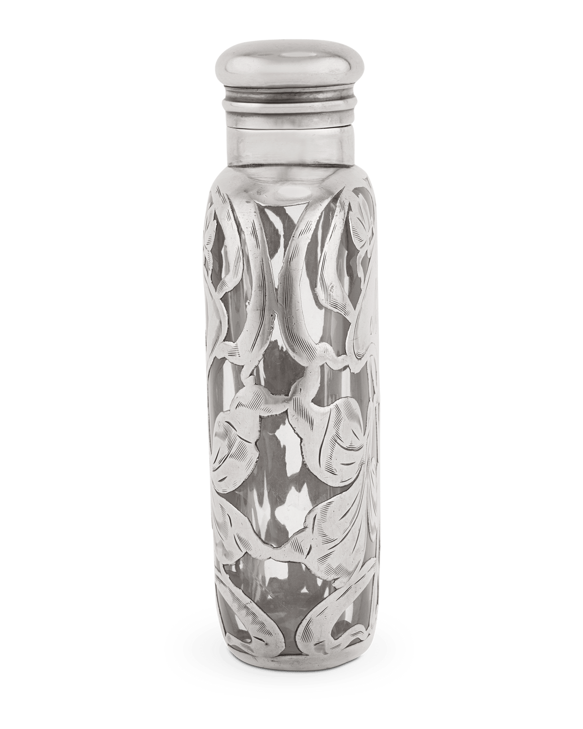 Glass and Silver Perfume Flask