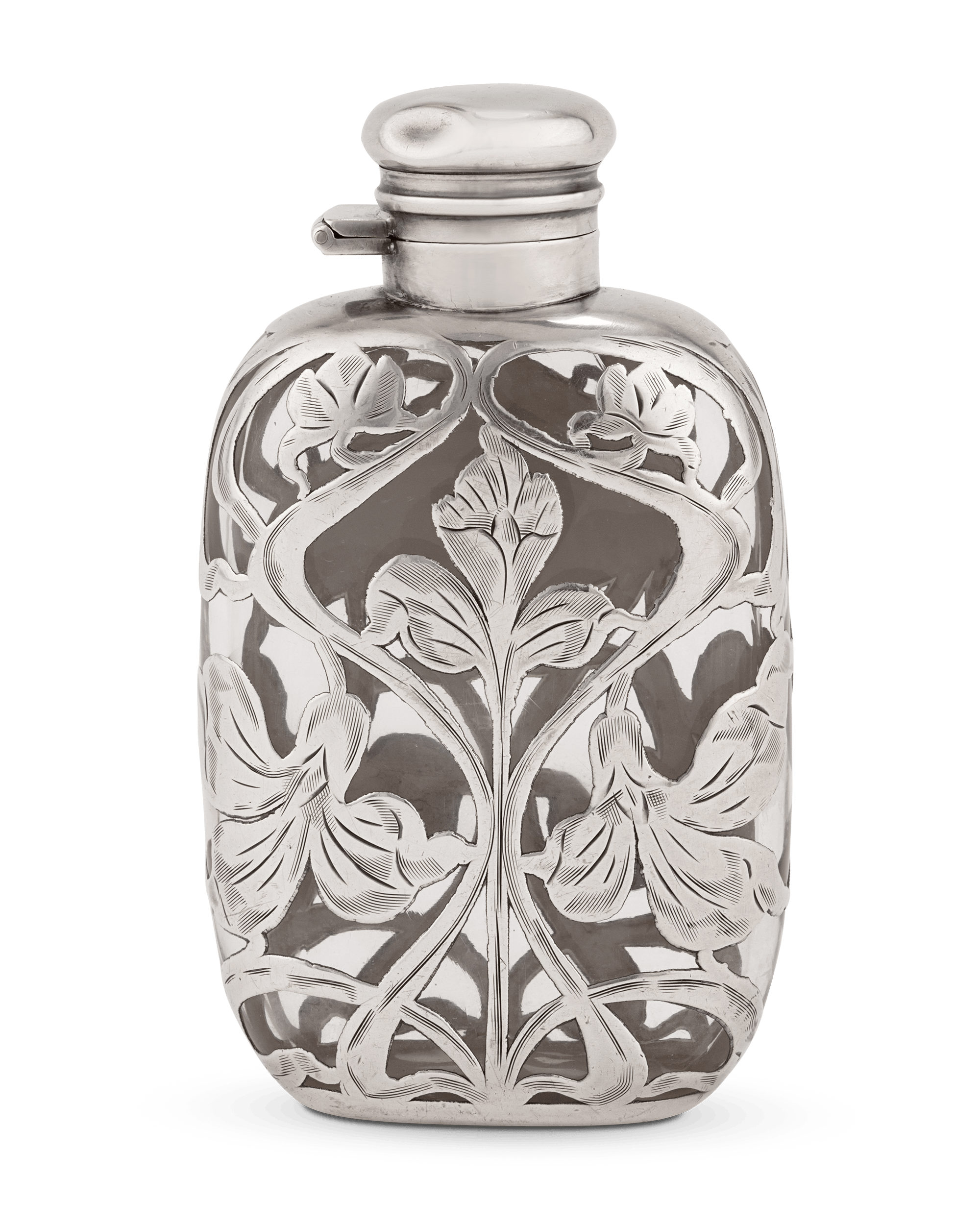 Glass and Silver Perfume Flask