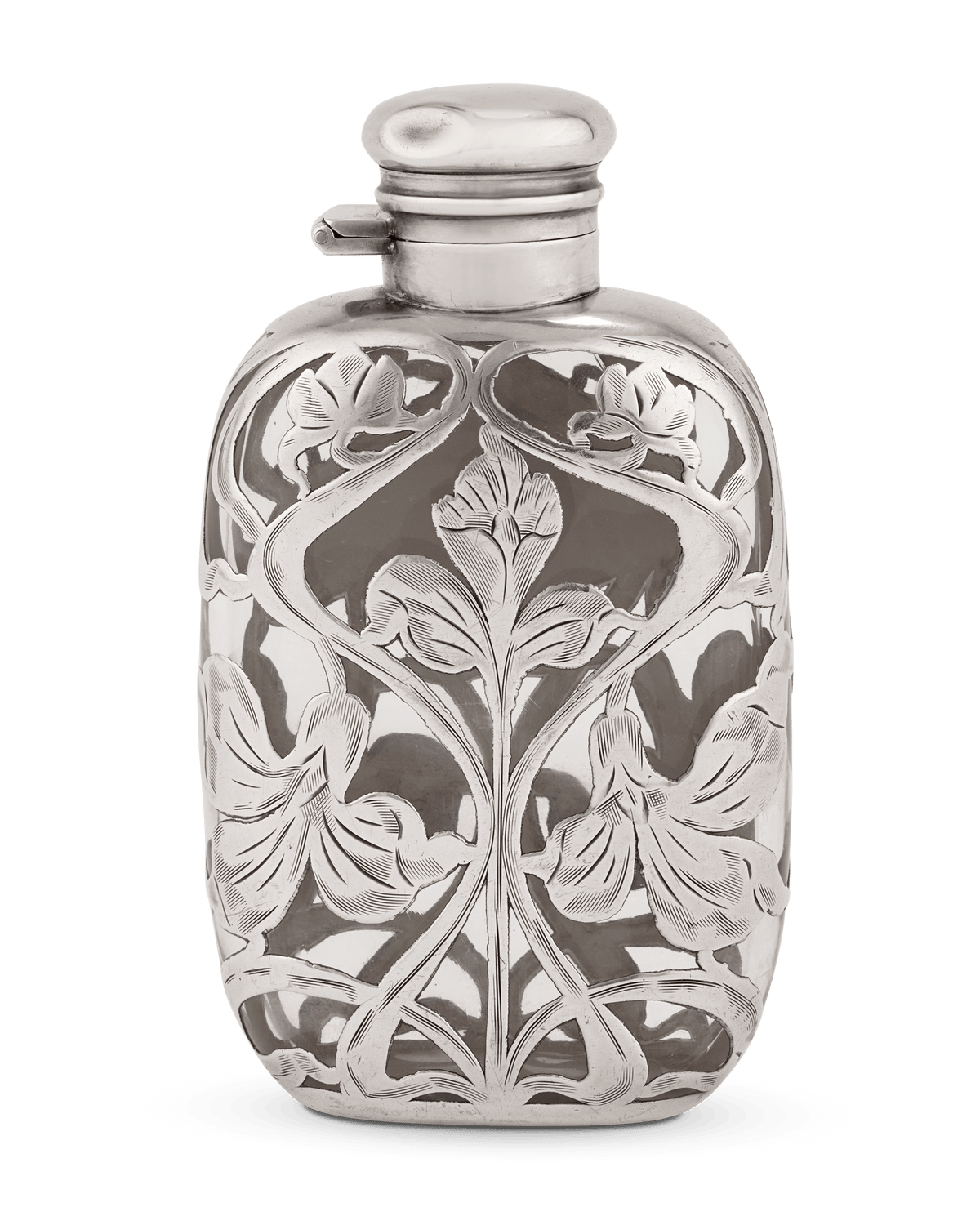 Glass and Silver Perfume Flask