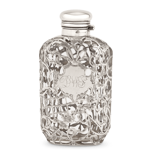 Silver and Glass Perfume Flask by Whiting Manufacturing Company