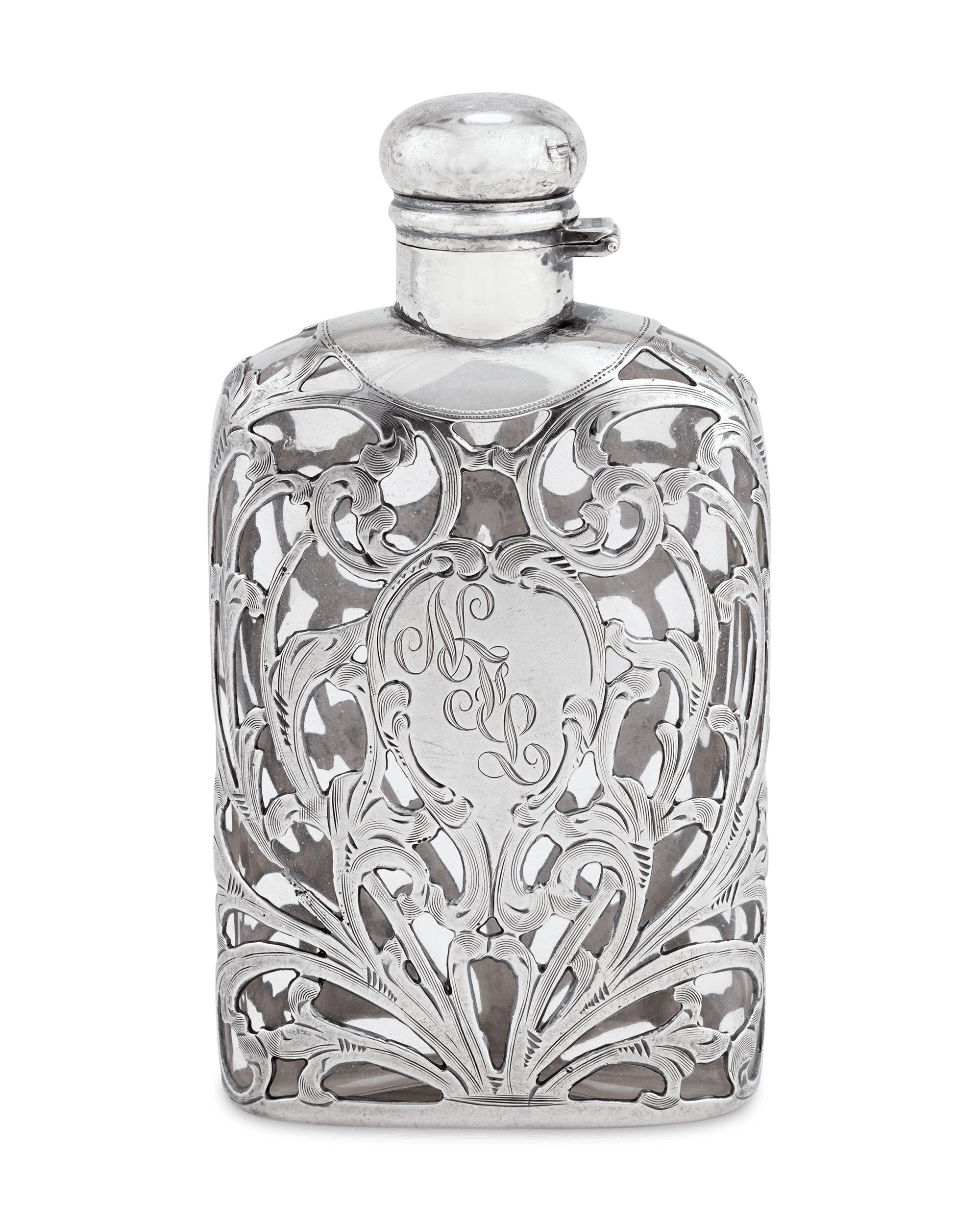 Silver and Glass Perfume Flask