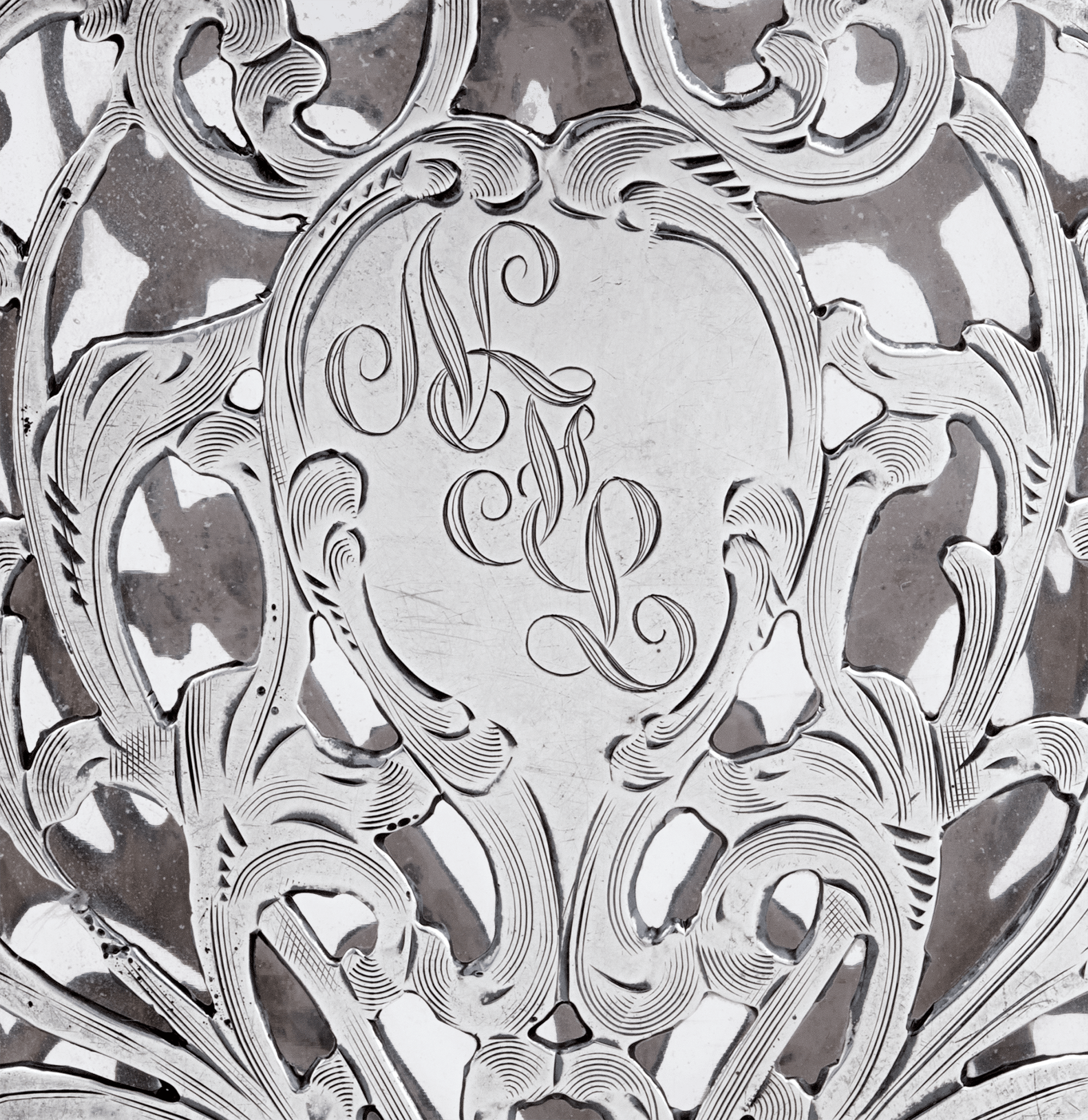 Silver and Glass Perfume Flask
