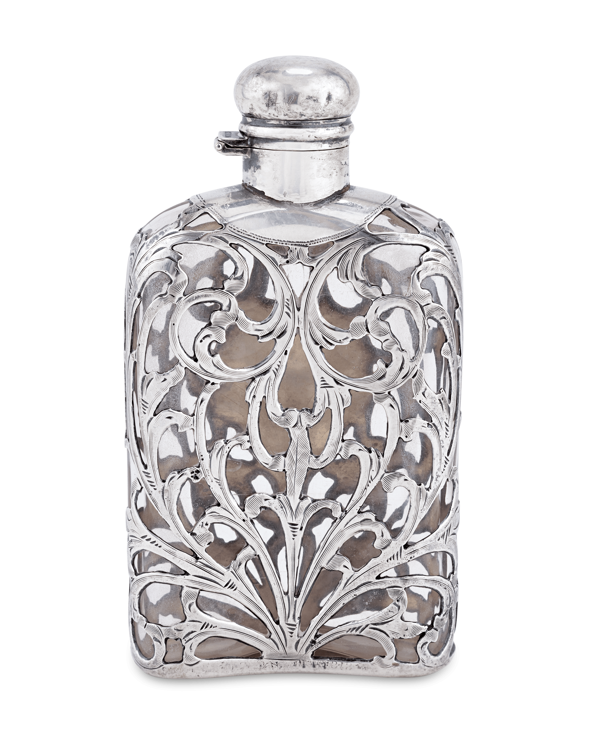 Silver and Glass Perfume Flask