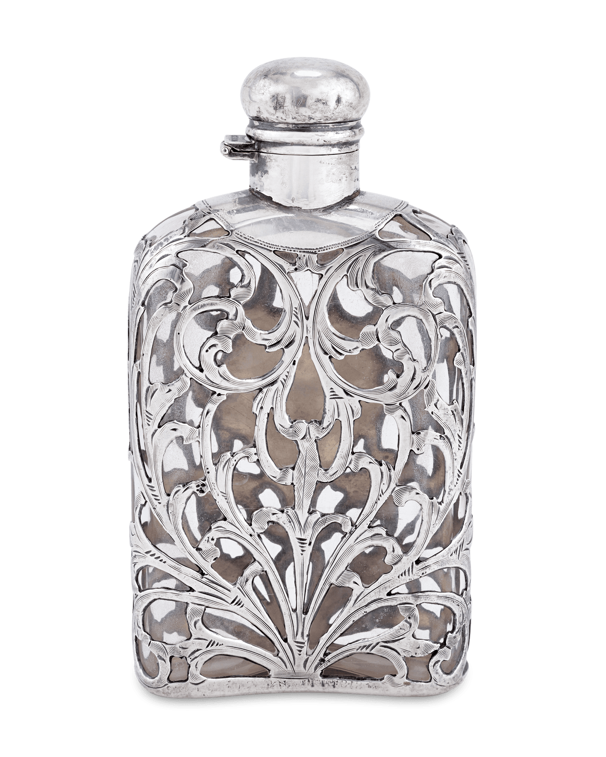 Silver and Glass Perfume Flask