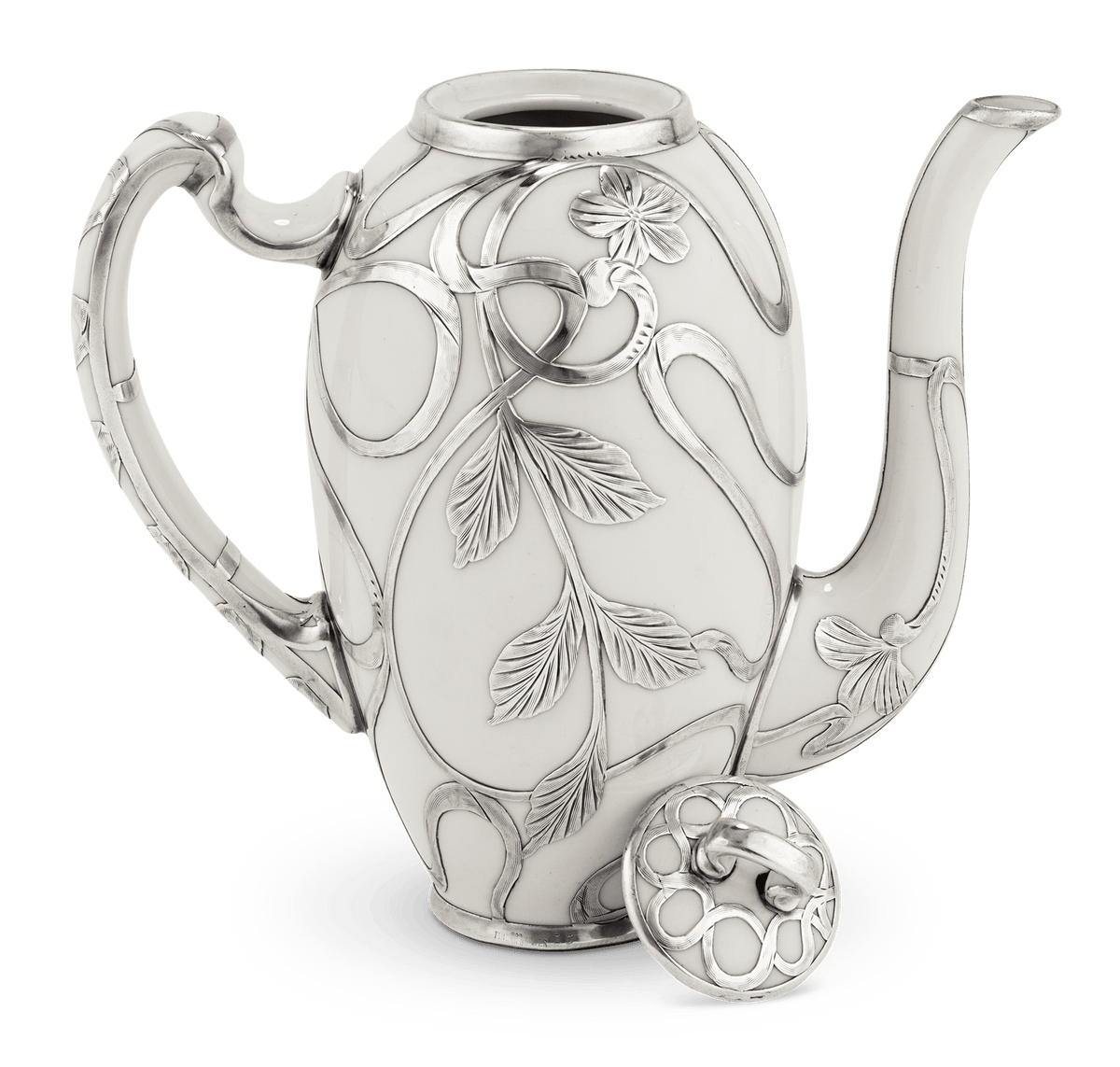 Lenox Silver and Porcelain Teapot