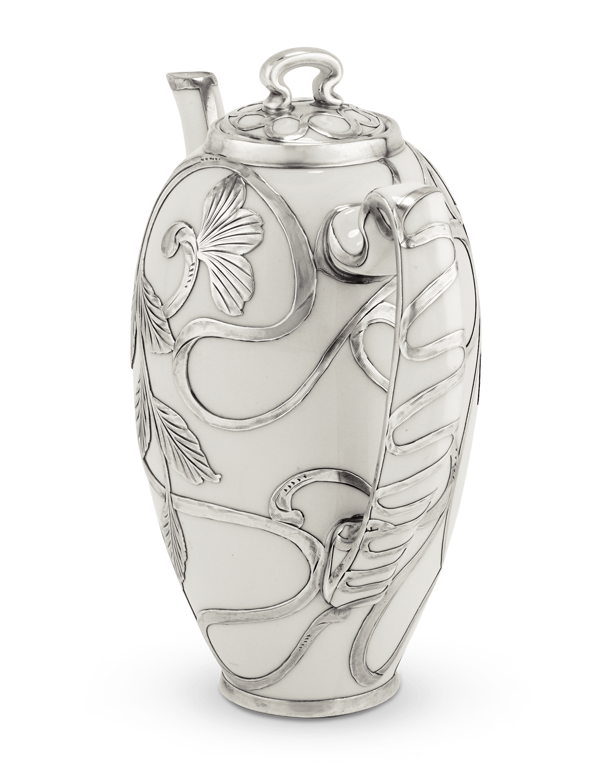 Lenox Silver and Porcelain Teapot