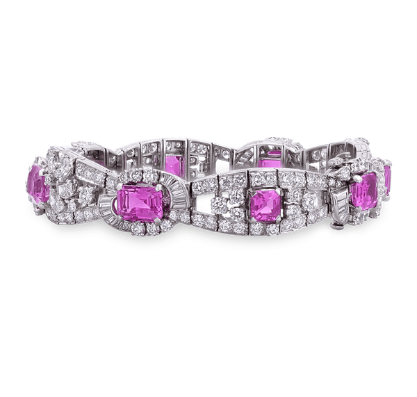 J.E Caldwell and Oscar Heyman Pink Sapphire and Diamond Bracelet