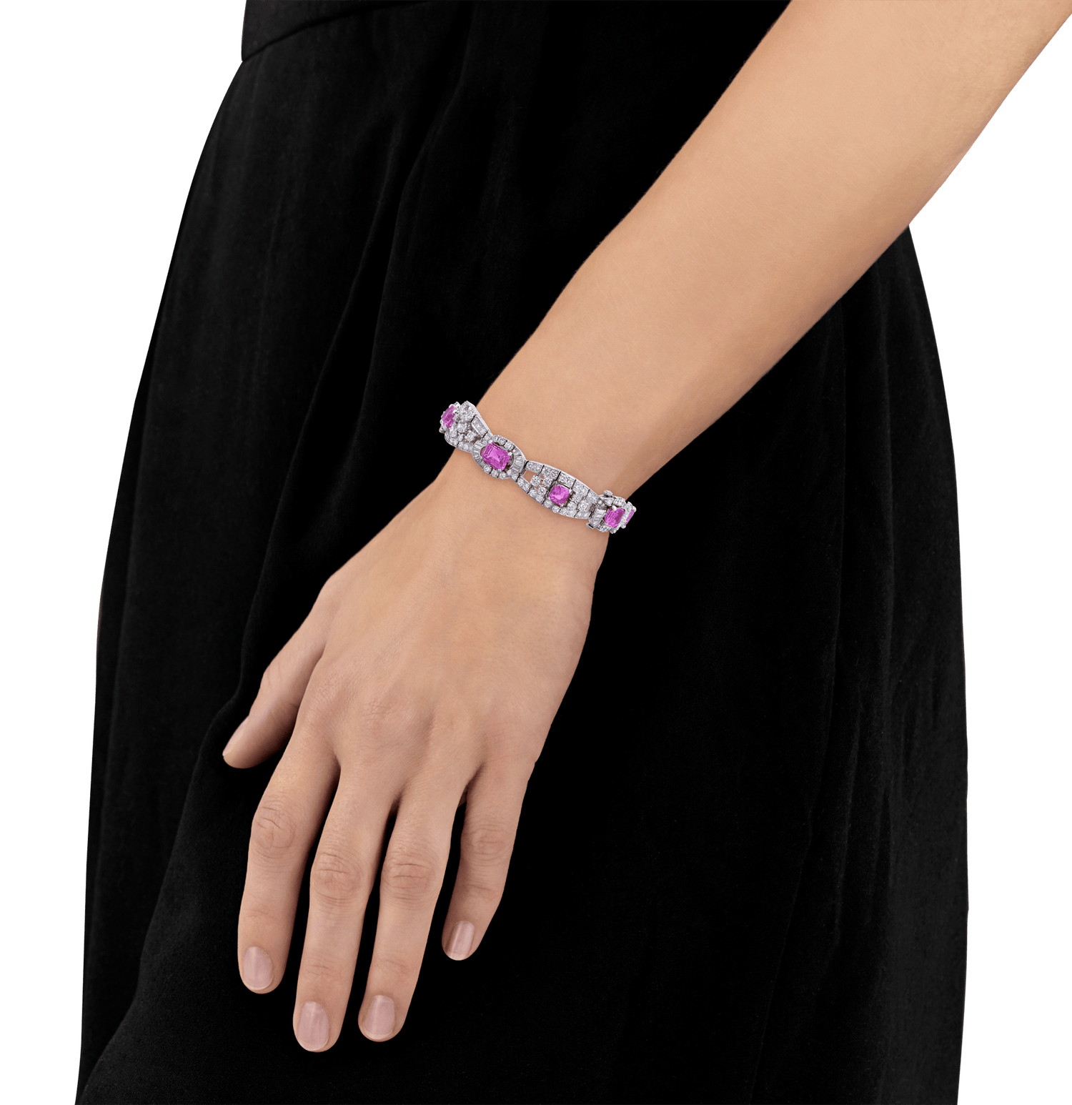 J.E Caldwell and Oscar Heyman Pink Sapphire and Diamond Bracelet