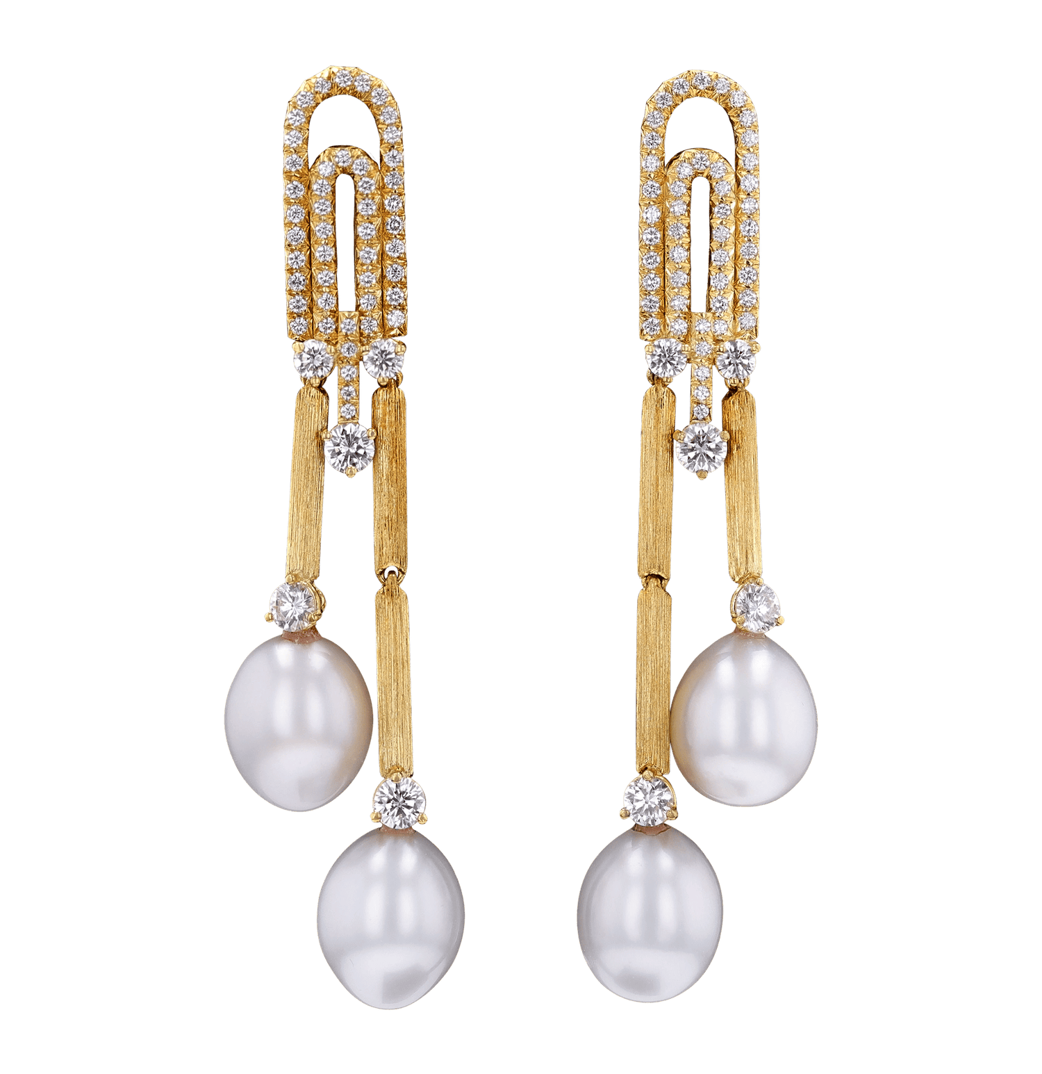 Henry Dunay Pearl and Diamond Earrings
