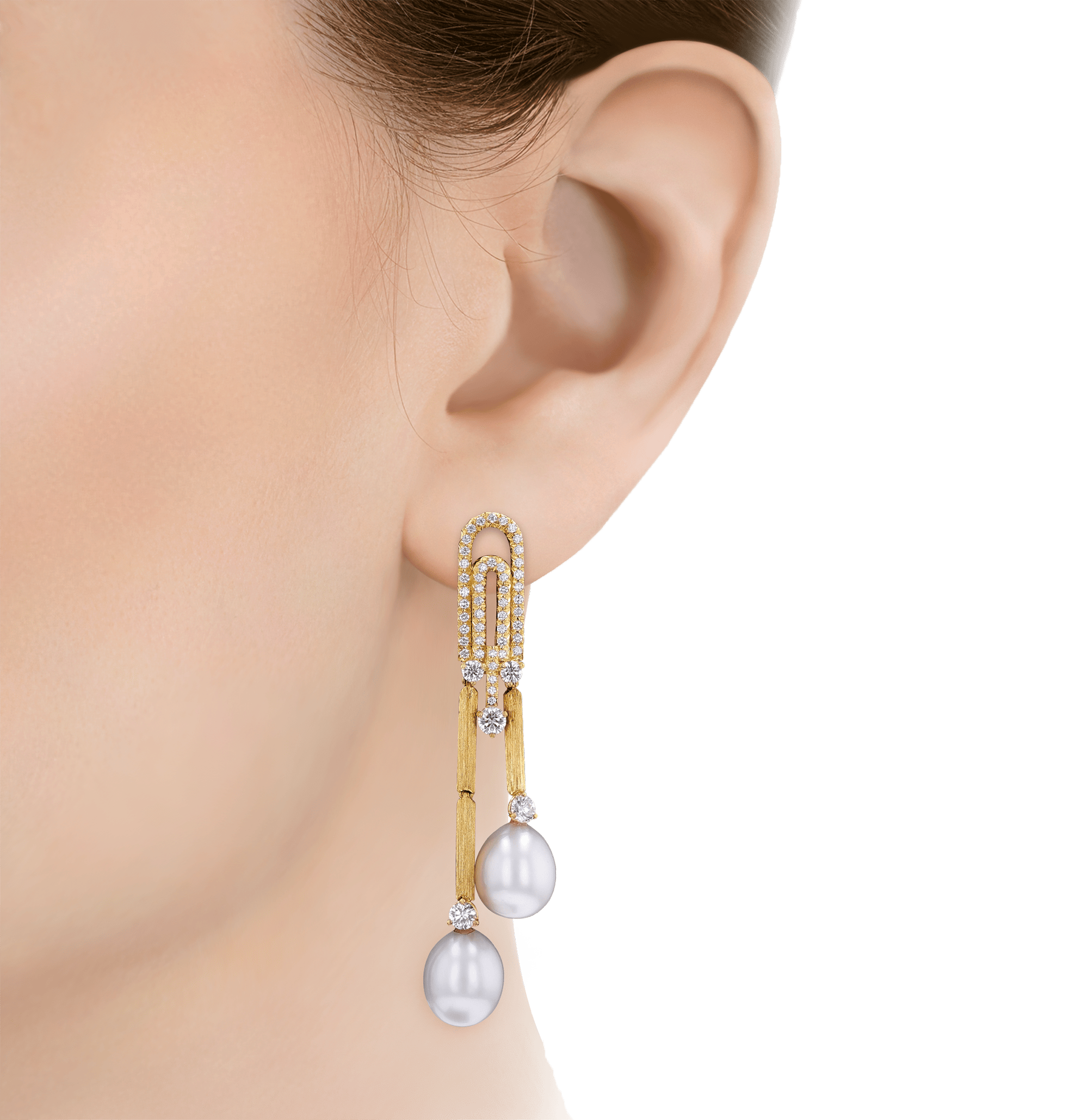 Henry Dunay Pearl and Diamond Earrings