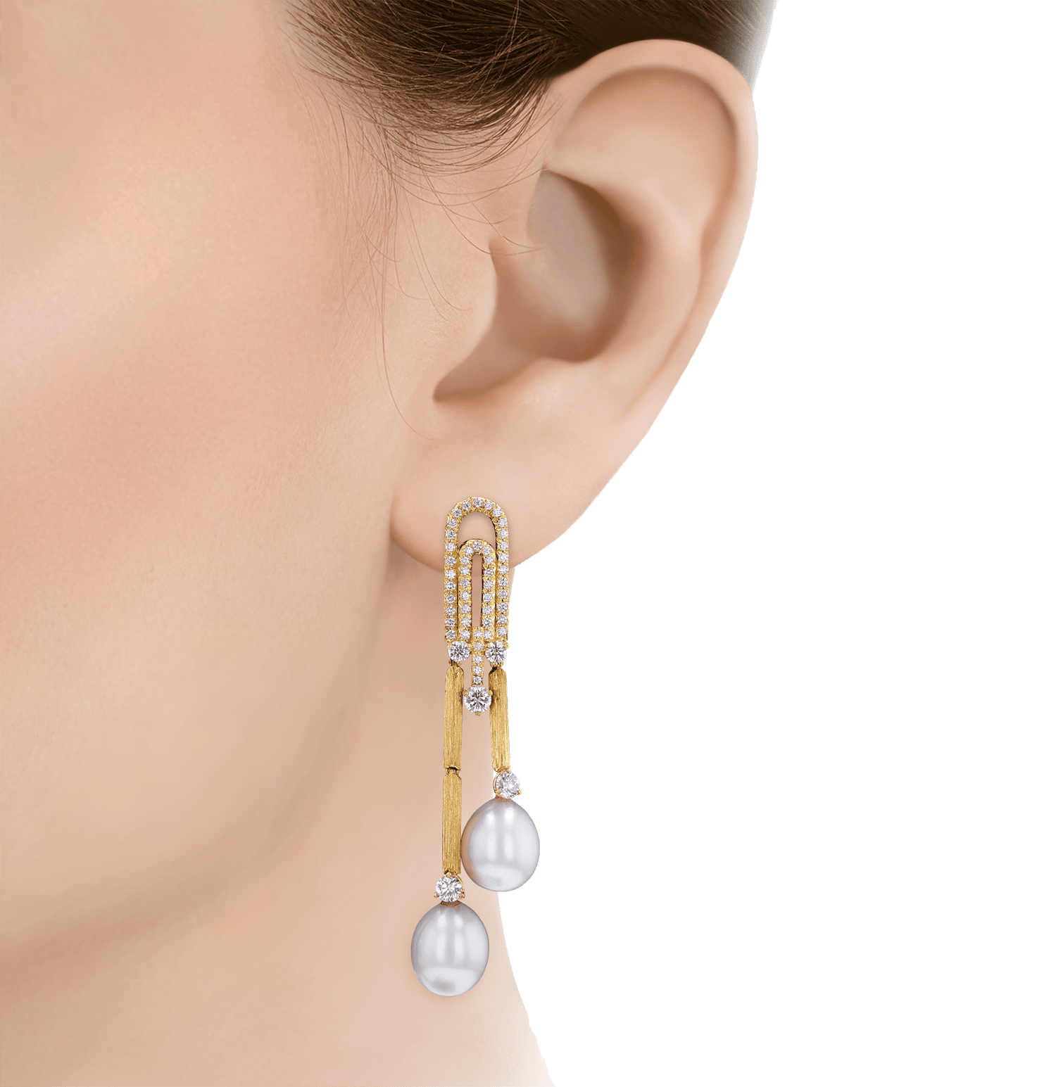 Henry Dunay Pearl and Diamond Earrings
