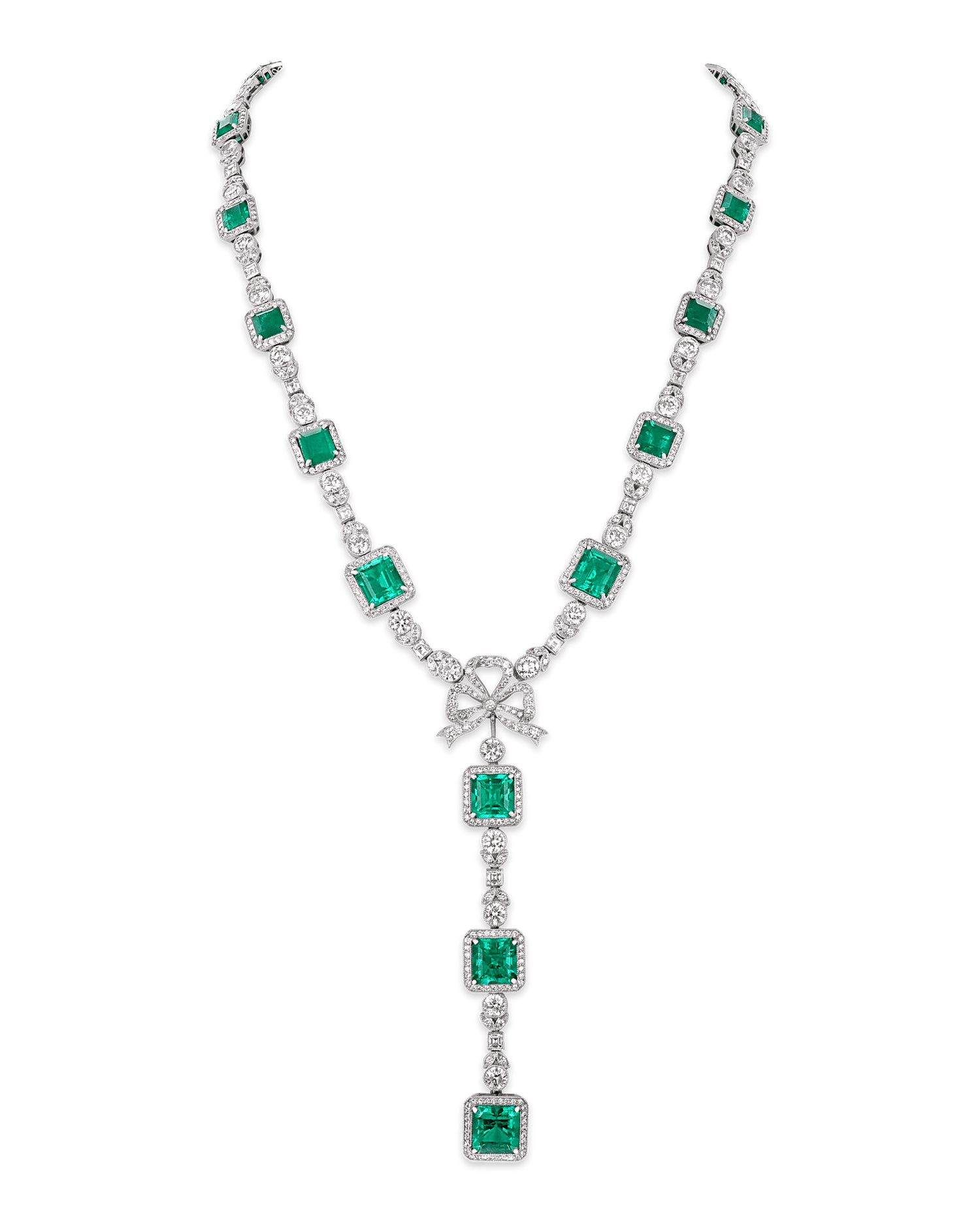 Fred Leighton Colombian Emerald and Diamond Necklace