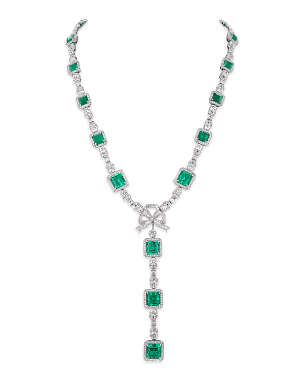 Fred Leighton Colombian Emerald and Diamond Necklace