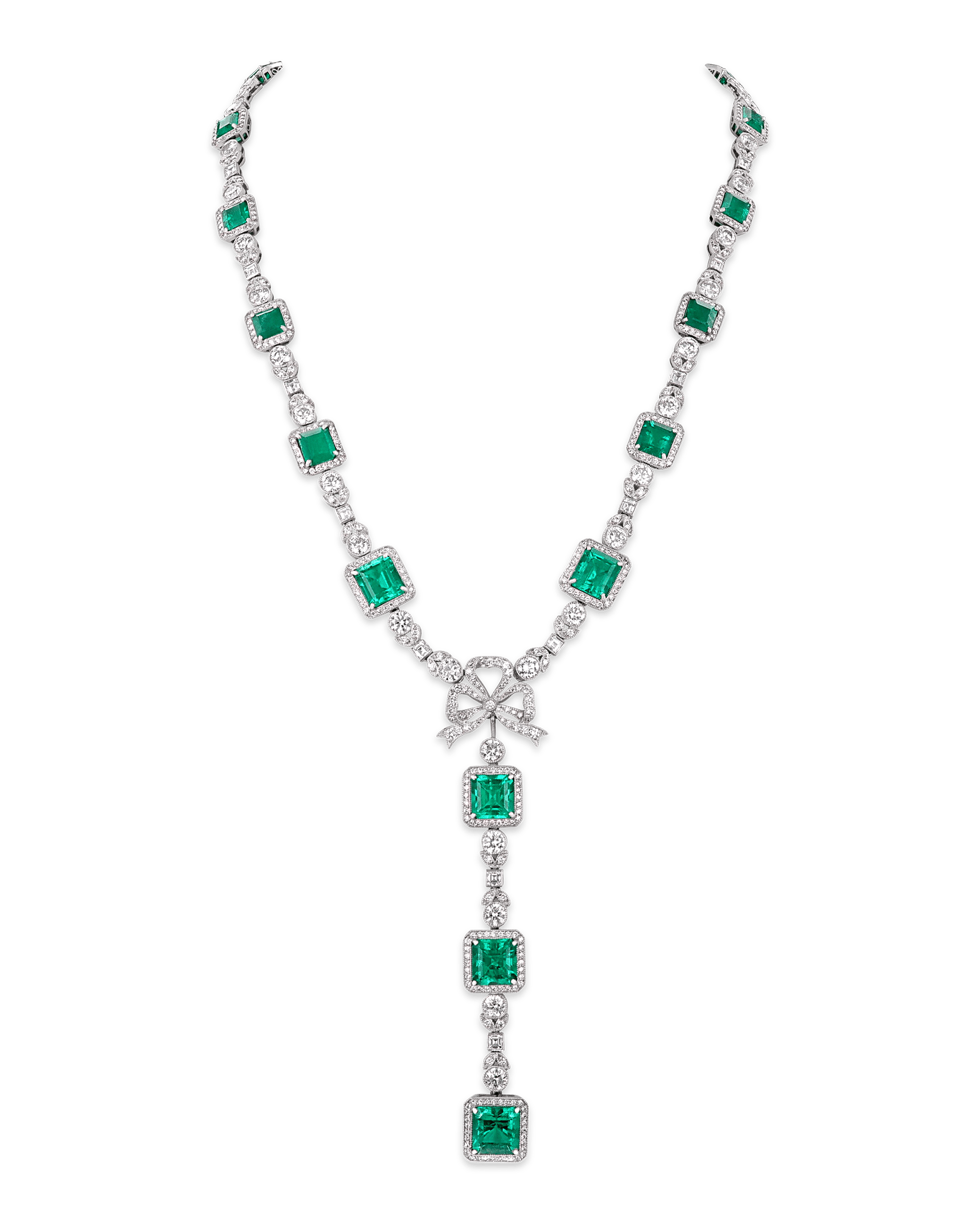 Fred Leighton Colombian Emerald and Diamond Necklace