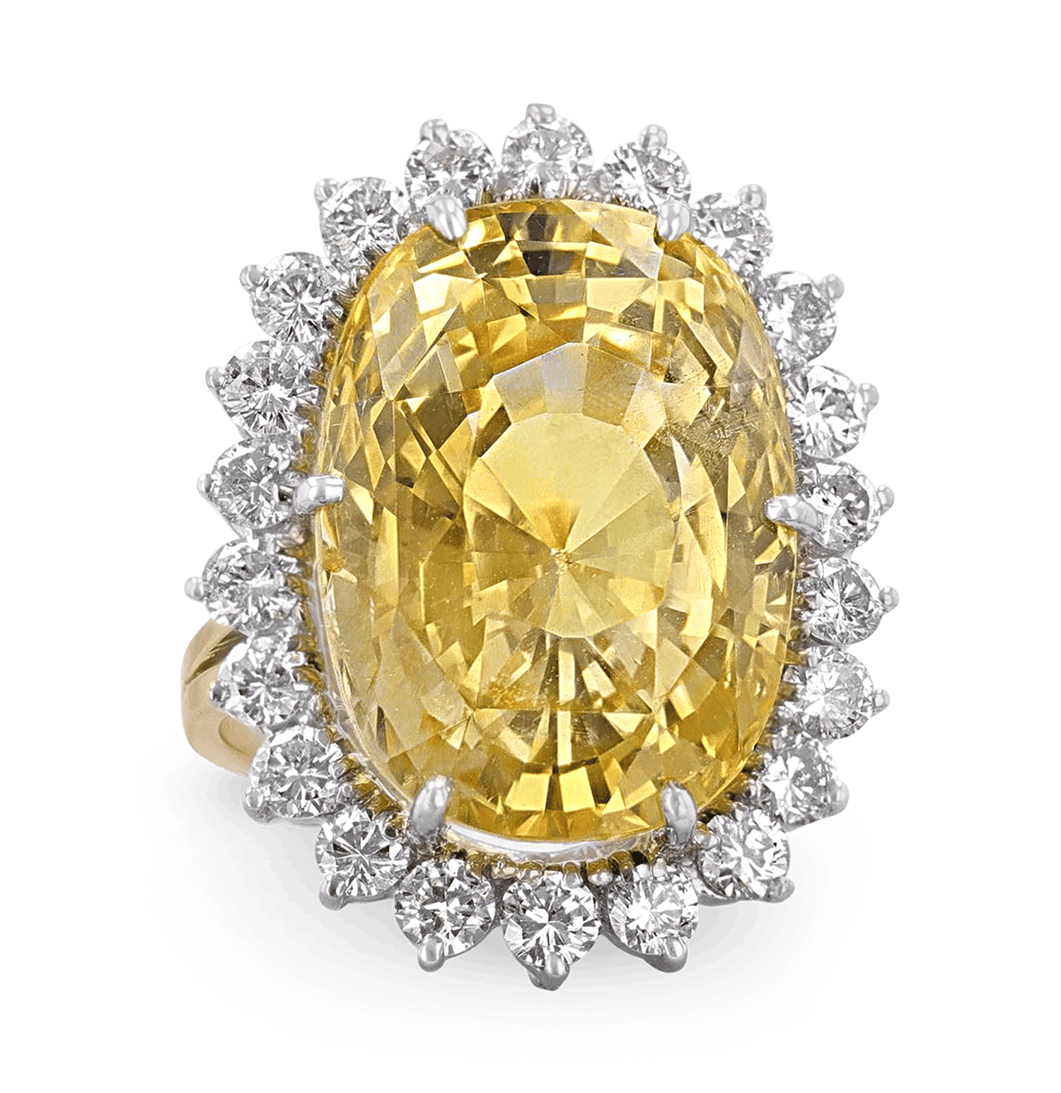 Yellow Sapphire Ring, Unheated, 31.17 Carats
