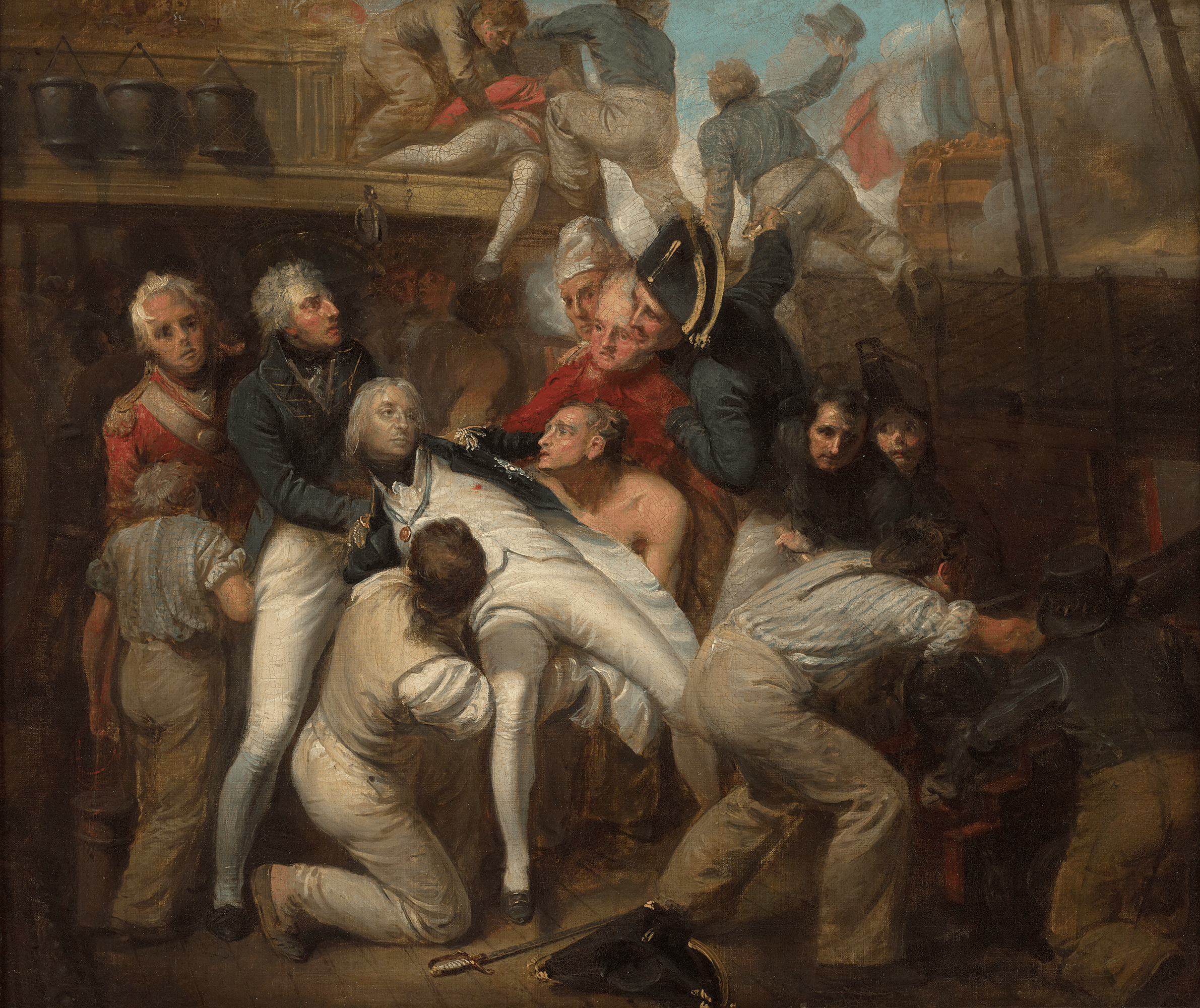 Admiral Lord Viscount Nelson Receiving His Mortal Wound by Samuel Drummond