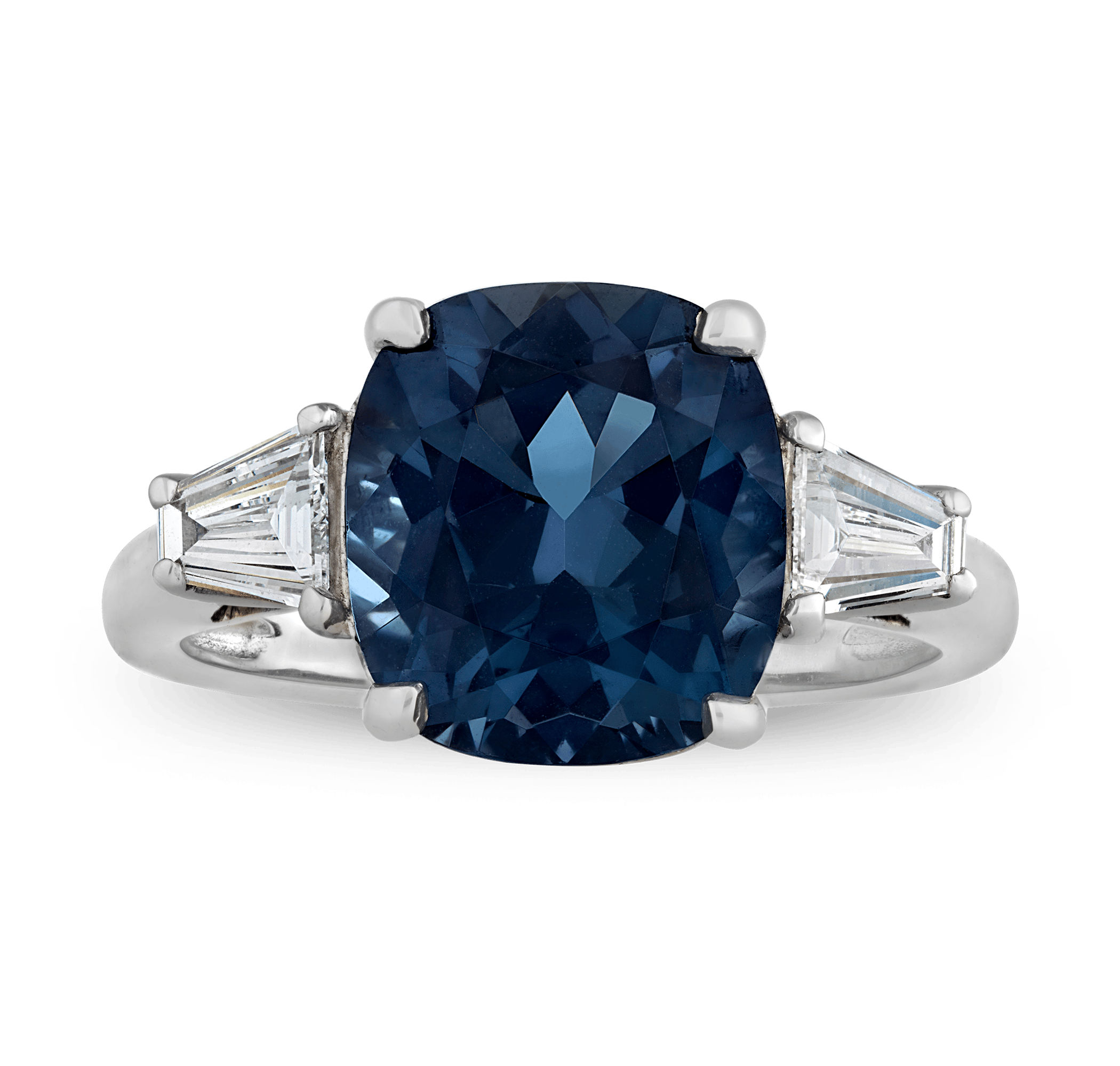 Blue Spinel Ring, Untreated, 4.54 Carats