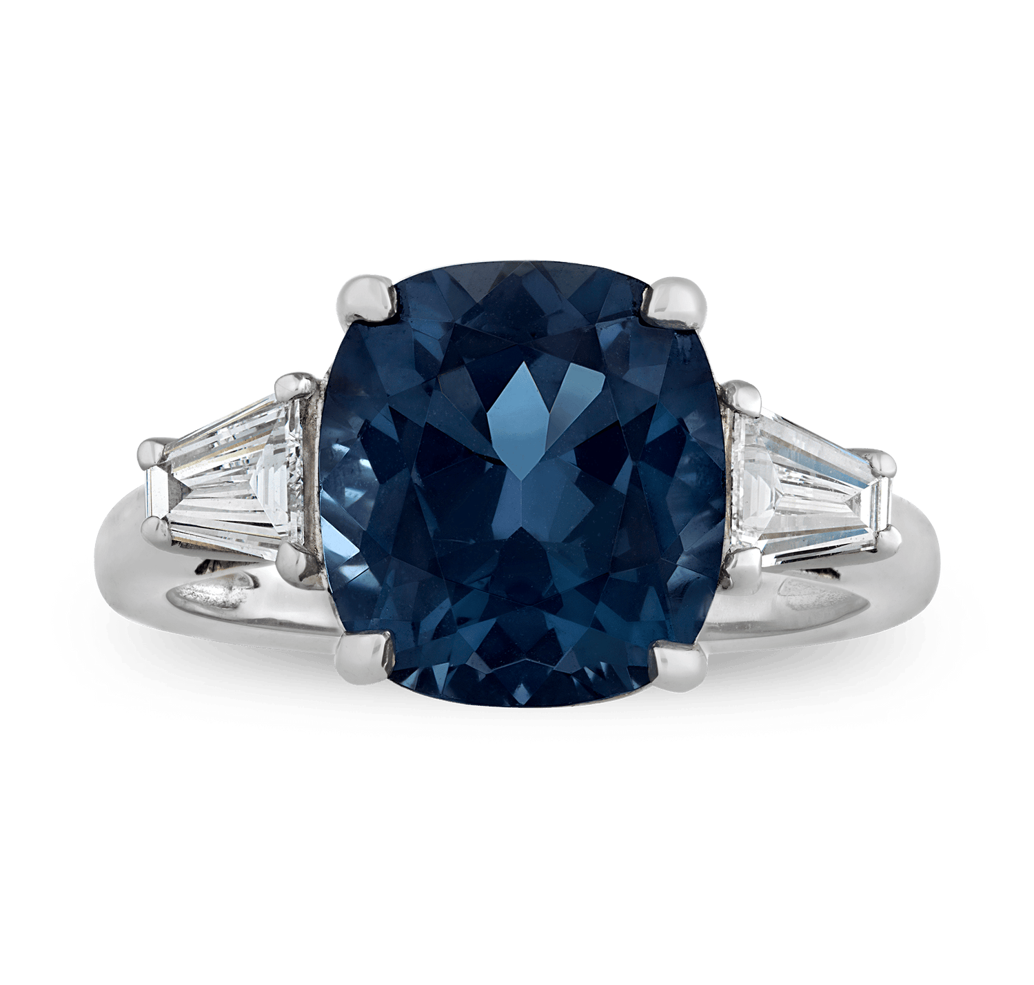 Blue Spinel Ring, Untreated, 4.54 Carats