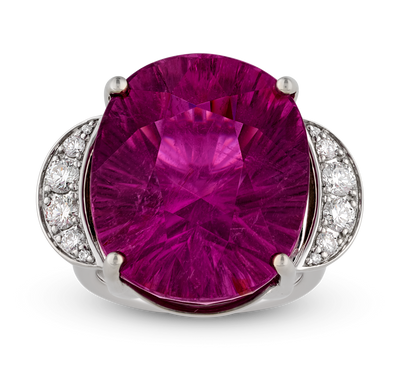 Purple-Pink Tourmaline Ring, 28.21 Carats