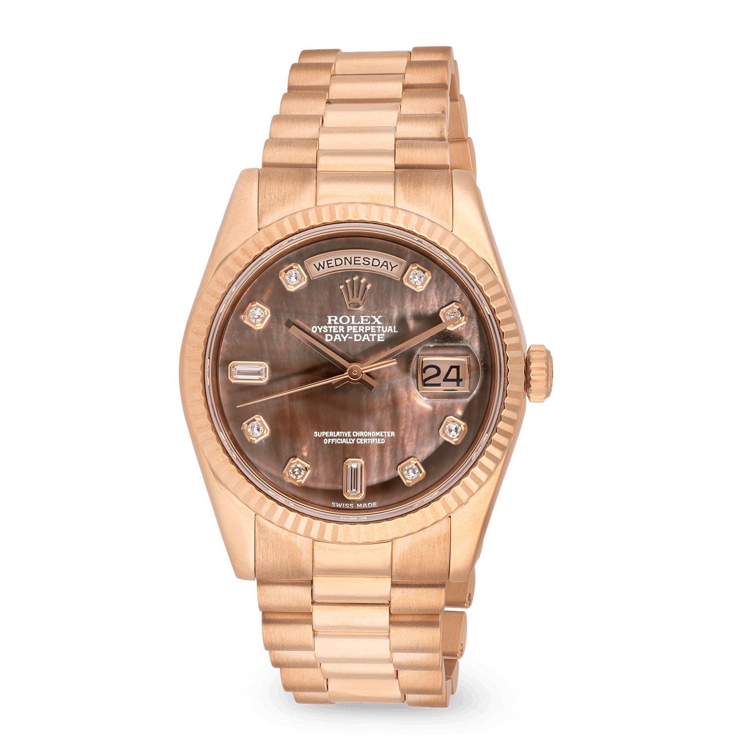 Rolex Day-Date Diamond Mother-of-Pearl Rose Gold Watch