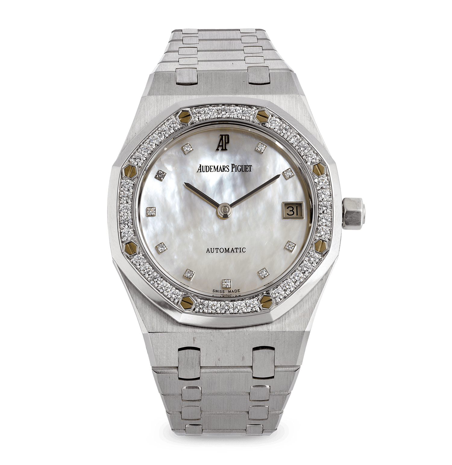Audemars Piguet Royal Oak Mother-of-Pearl and Diamond Wristwatch