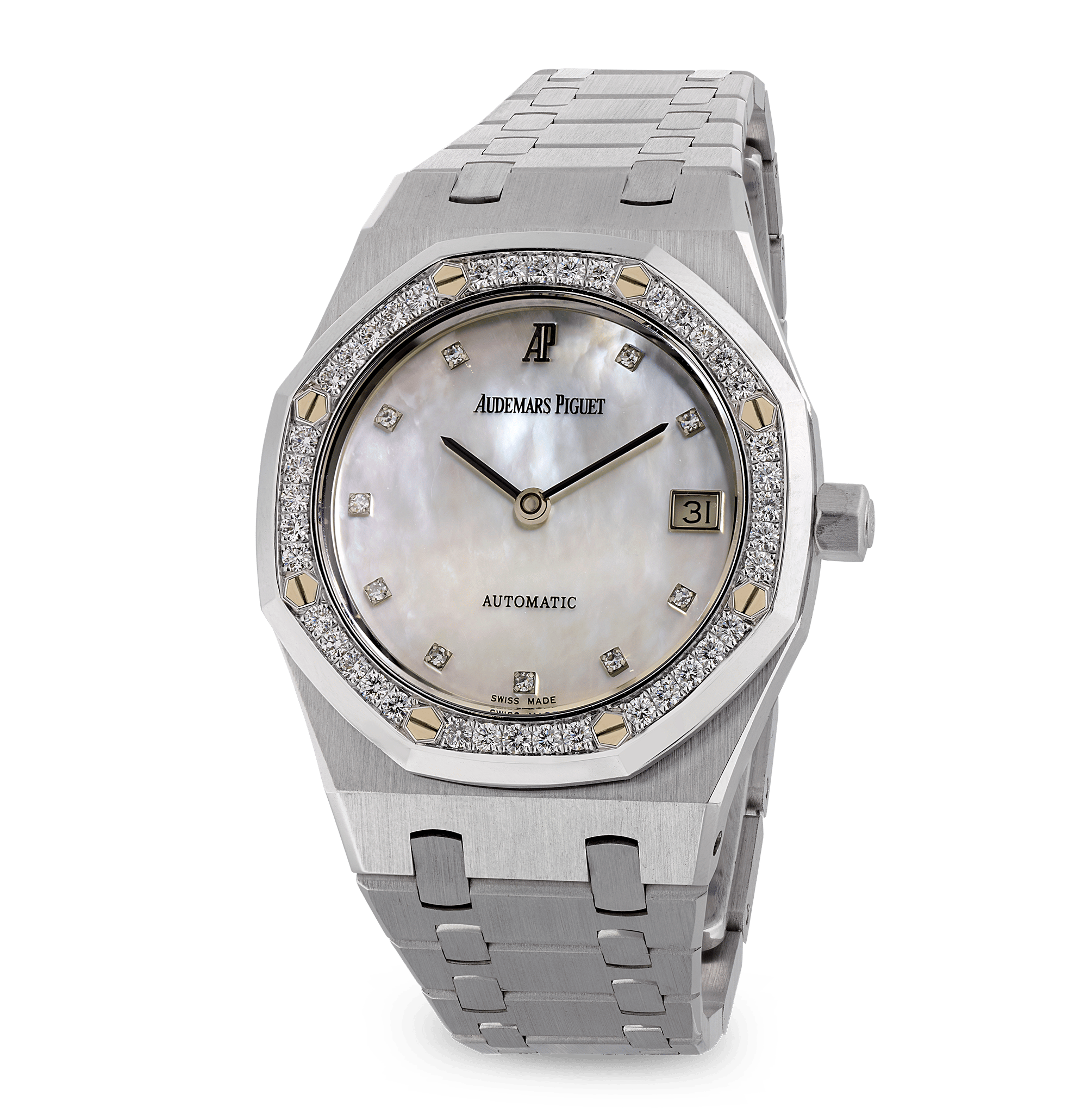 Audemars Piguet Royal Oak Mother-of-Pearl and Diamond Wristwatch