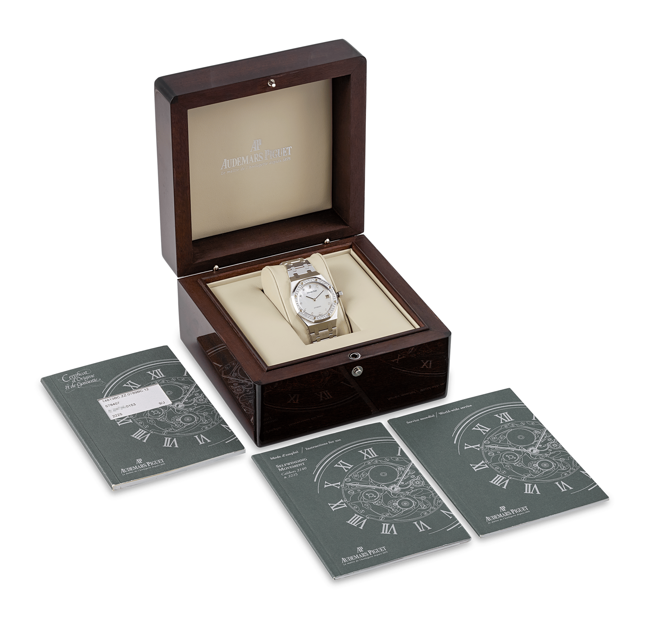 Audemars Piguet Royal Oak Mother-of-Pearl and Diamond Wristwatch