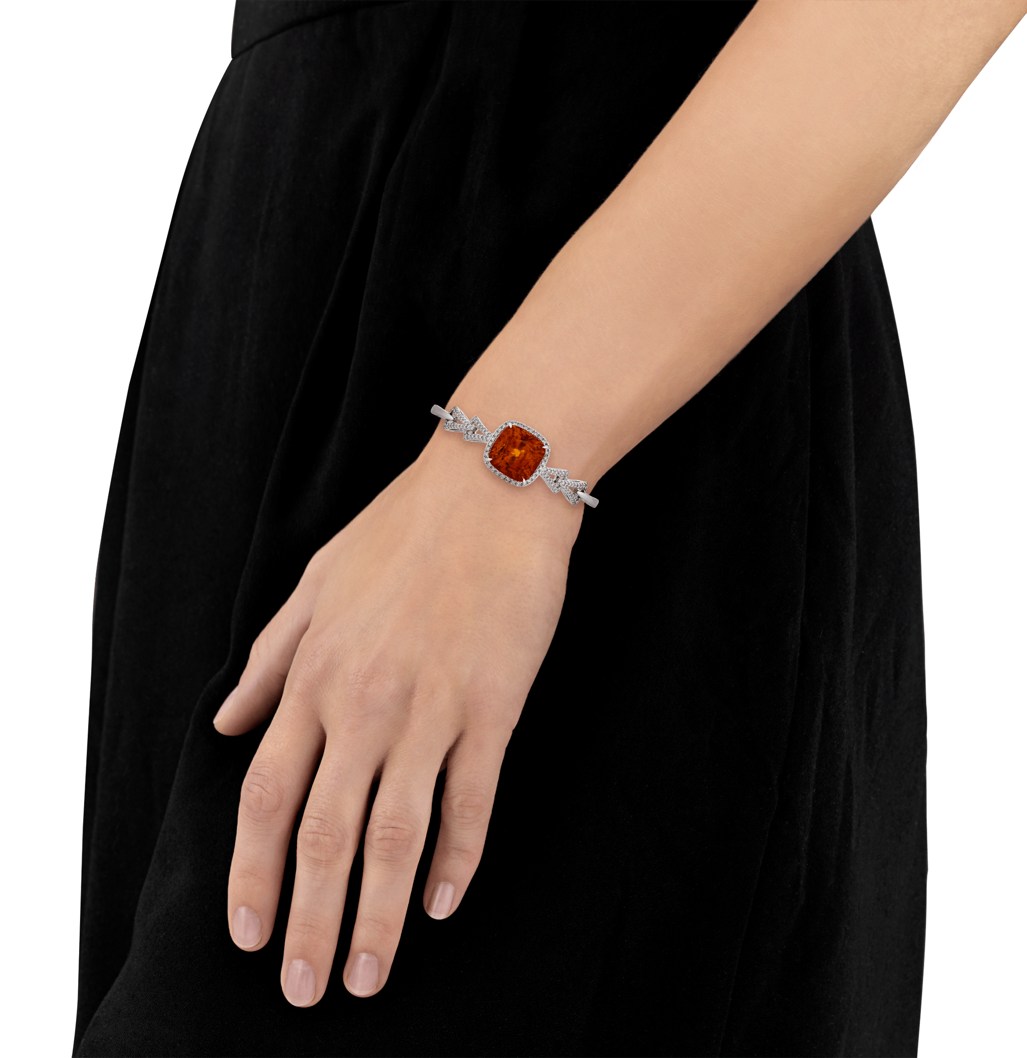 Orange Zircon Bracelet, 40.67 Carats