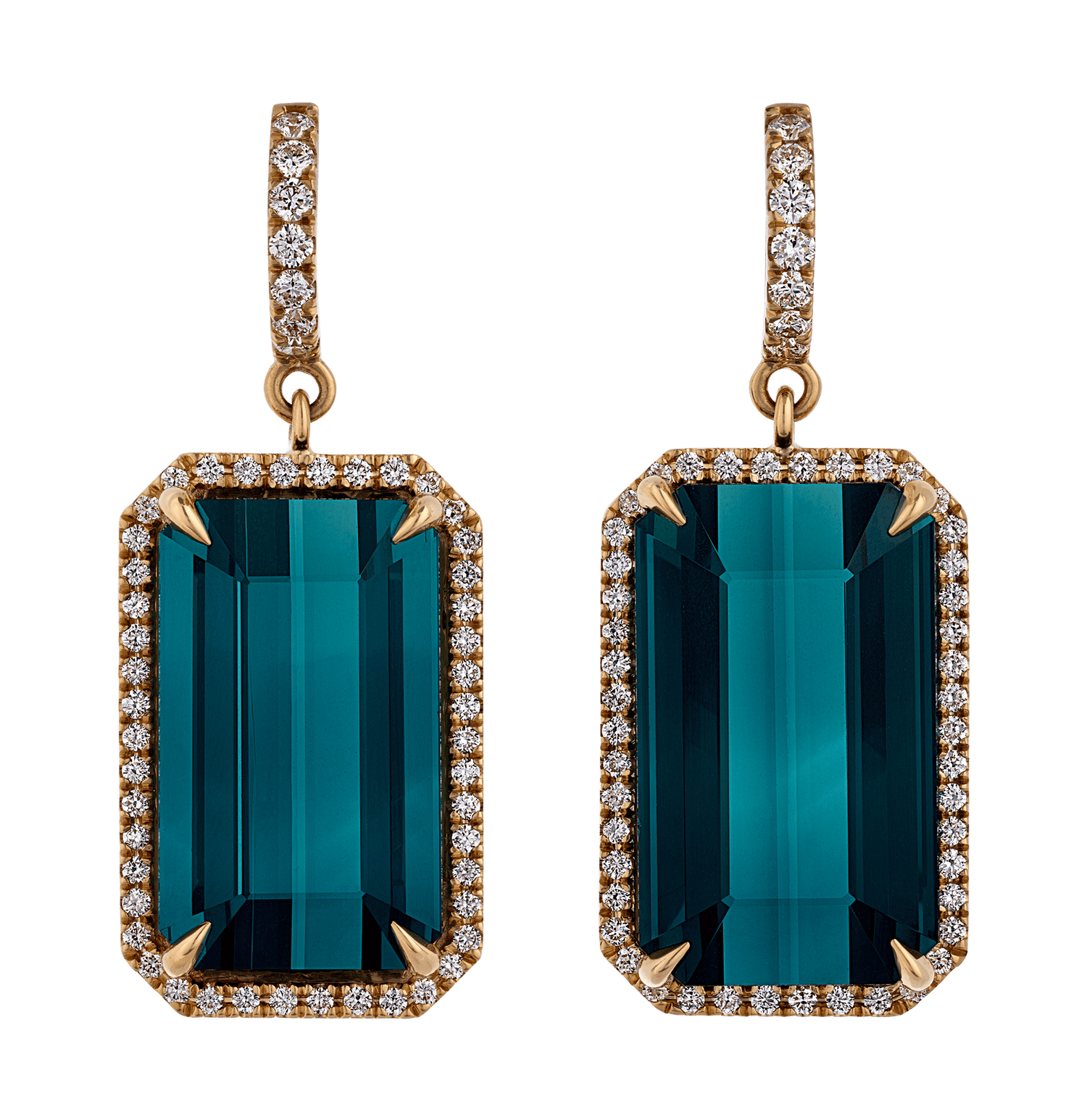 Indicolite Tourmaline Earrings, 55.88 Carats