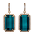 Indicolite Tourmaline Earrings, 55.88 Carats