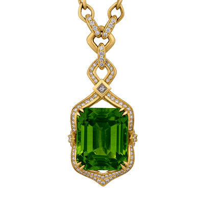 Kat Florence Zabargad Peridot Necklace, 52.29 Carats