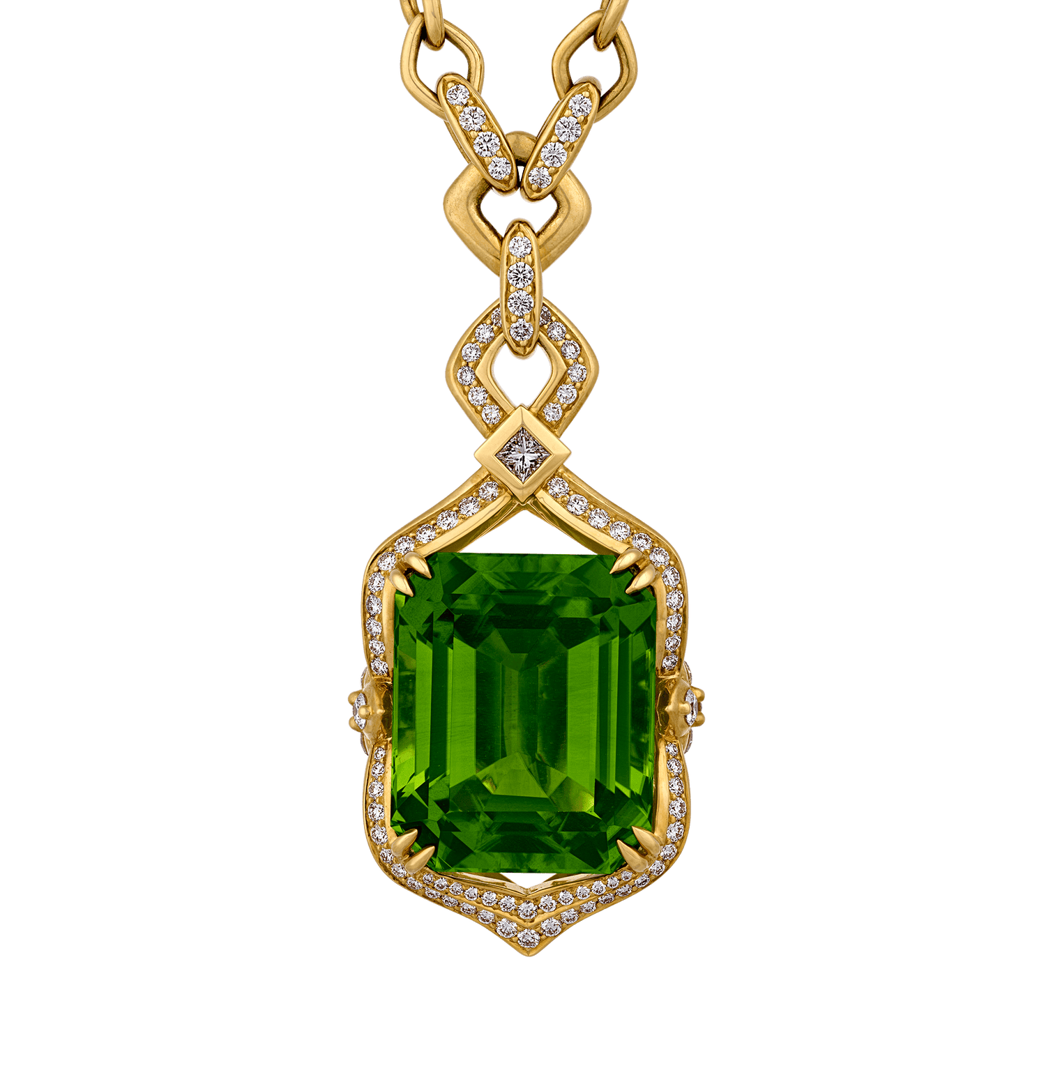 Kat Florence Zabargad Peridot Necklace, 52.29 Carats