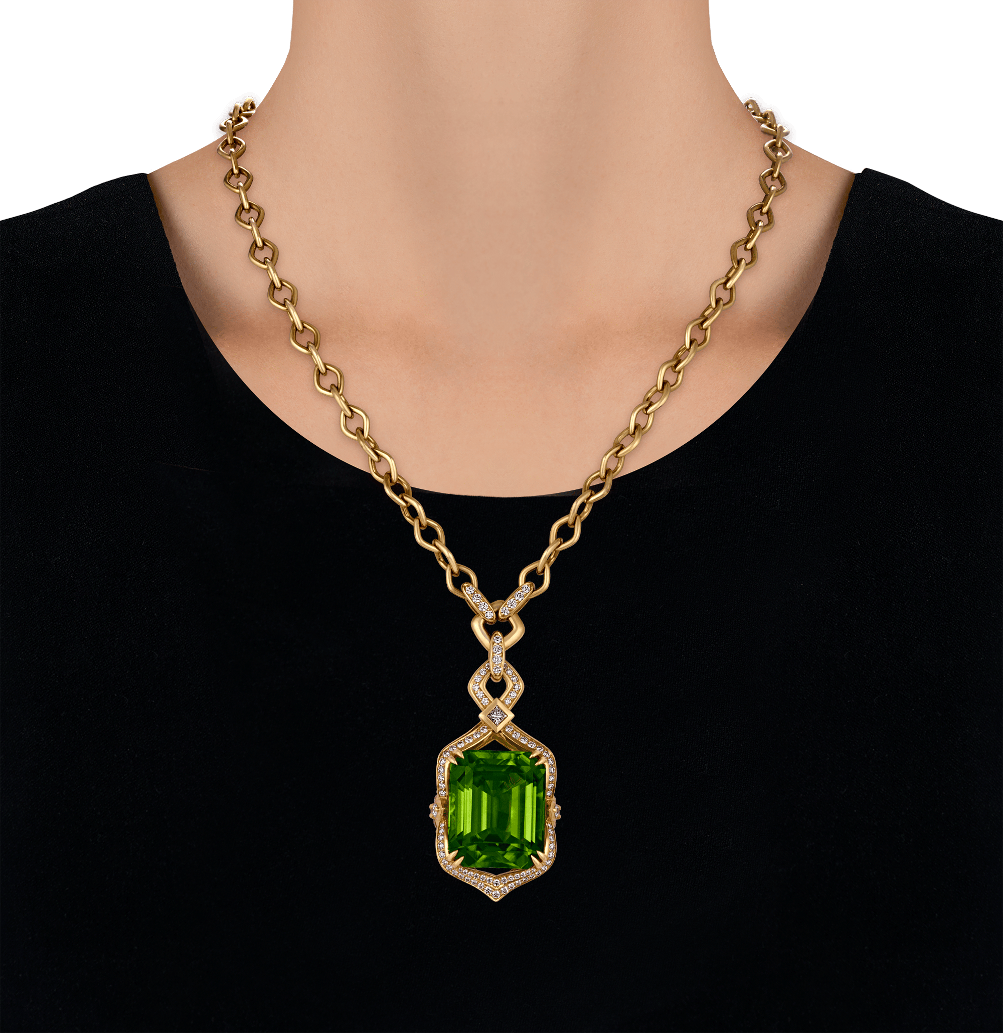 Kat Florence Zabargad Peridot Necklace, 52.29 Carats