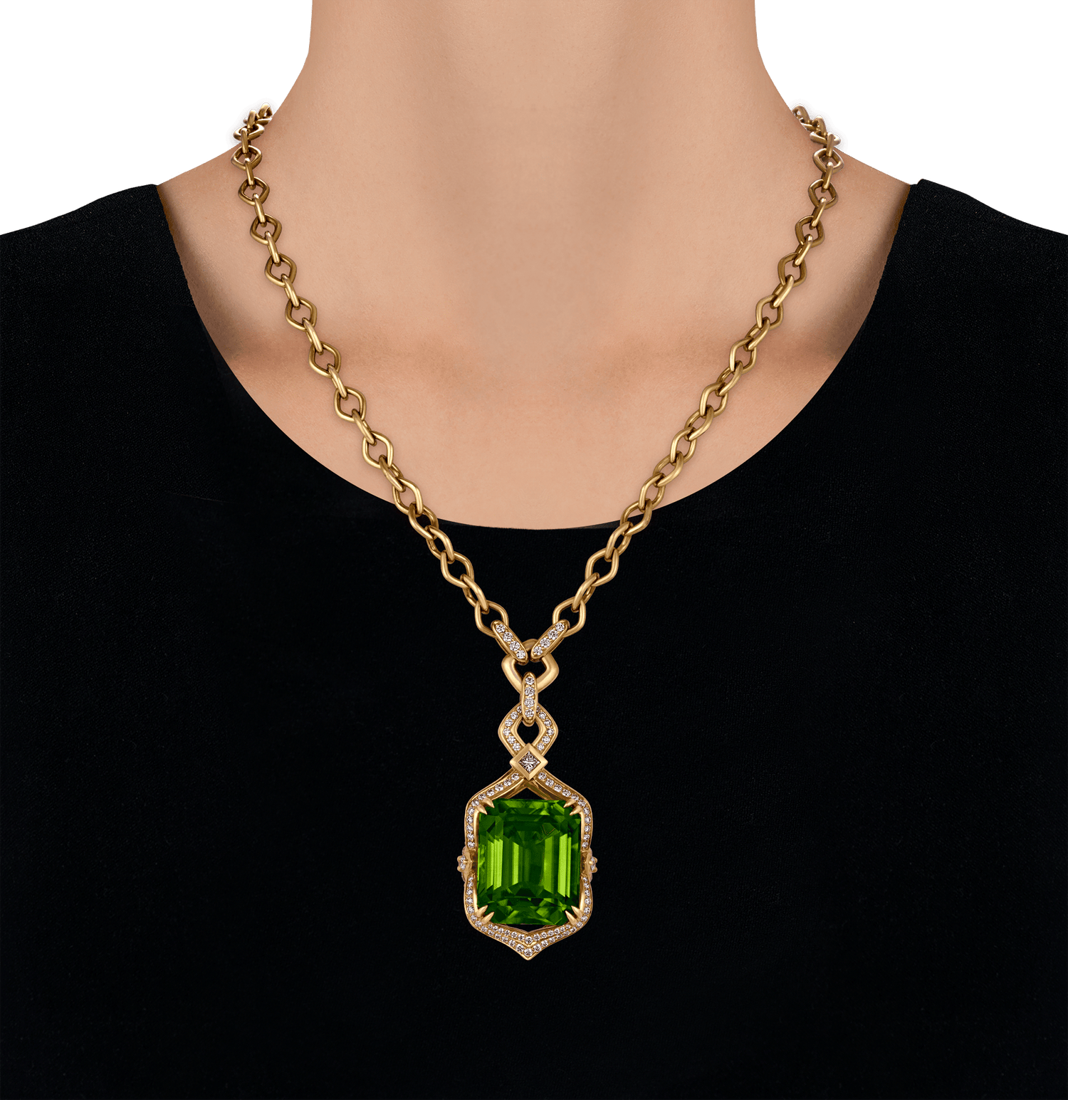Kat Florence Zabargad Peridot Necklace, 52.29 Carats