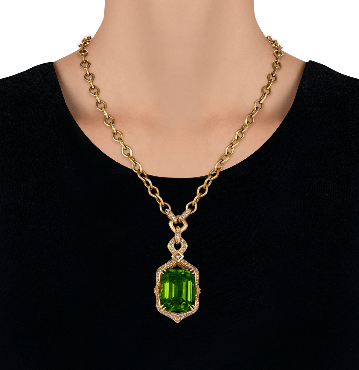 Kat Florence Zabargad Peridot Necklace, 52.29 Carats
