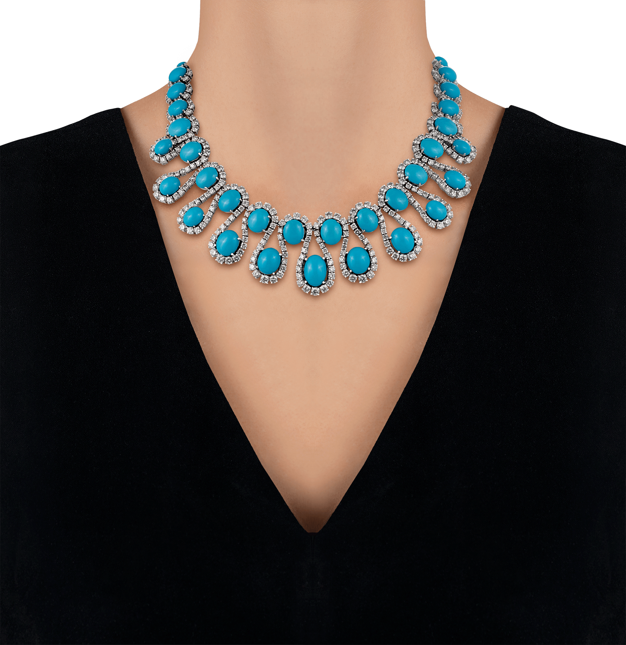 Turquoise Necklace, 105.00 Carats