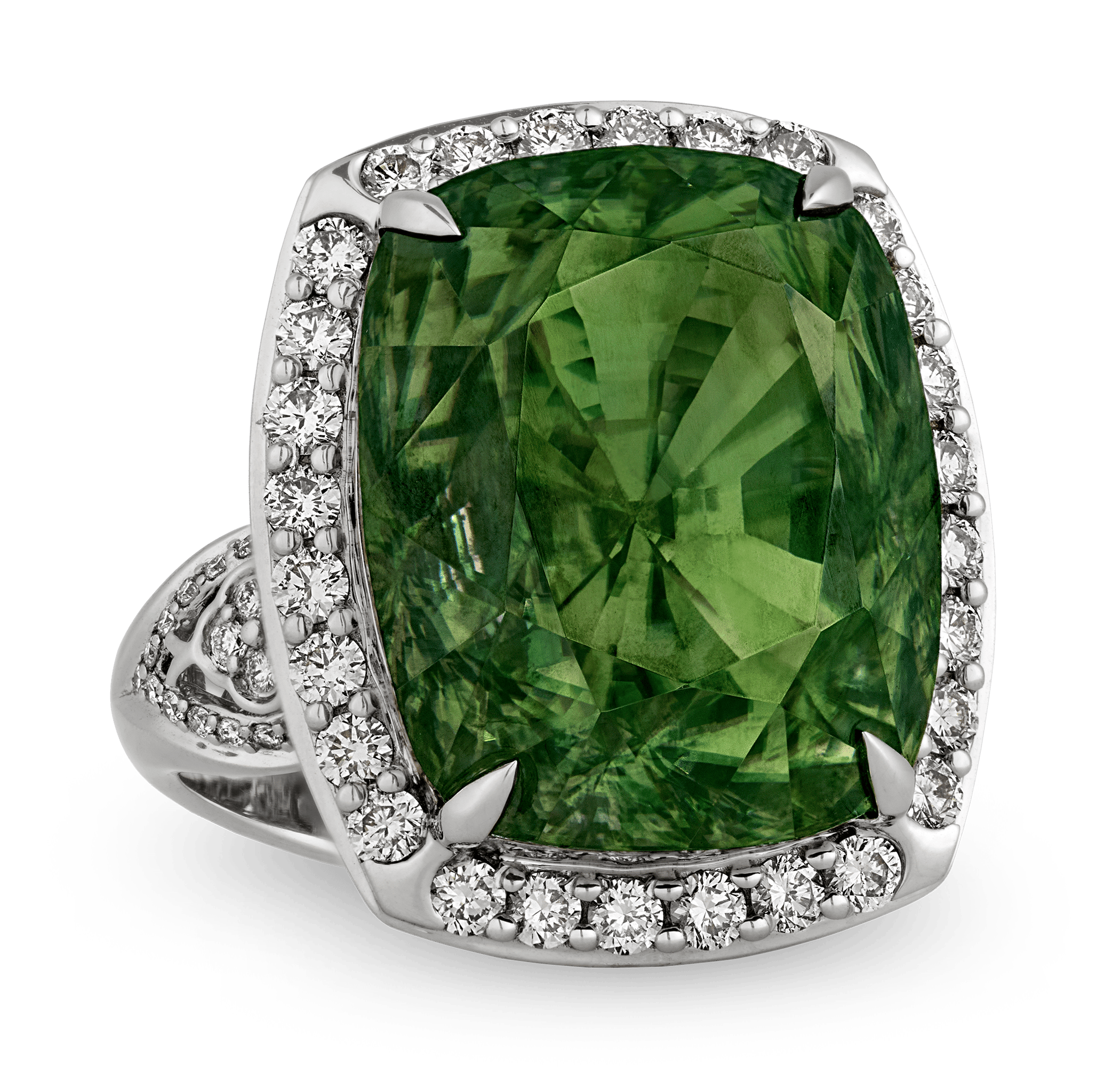 Green Zircon Ring, 47.50 Carats