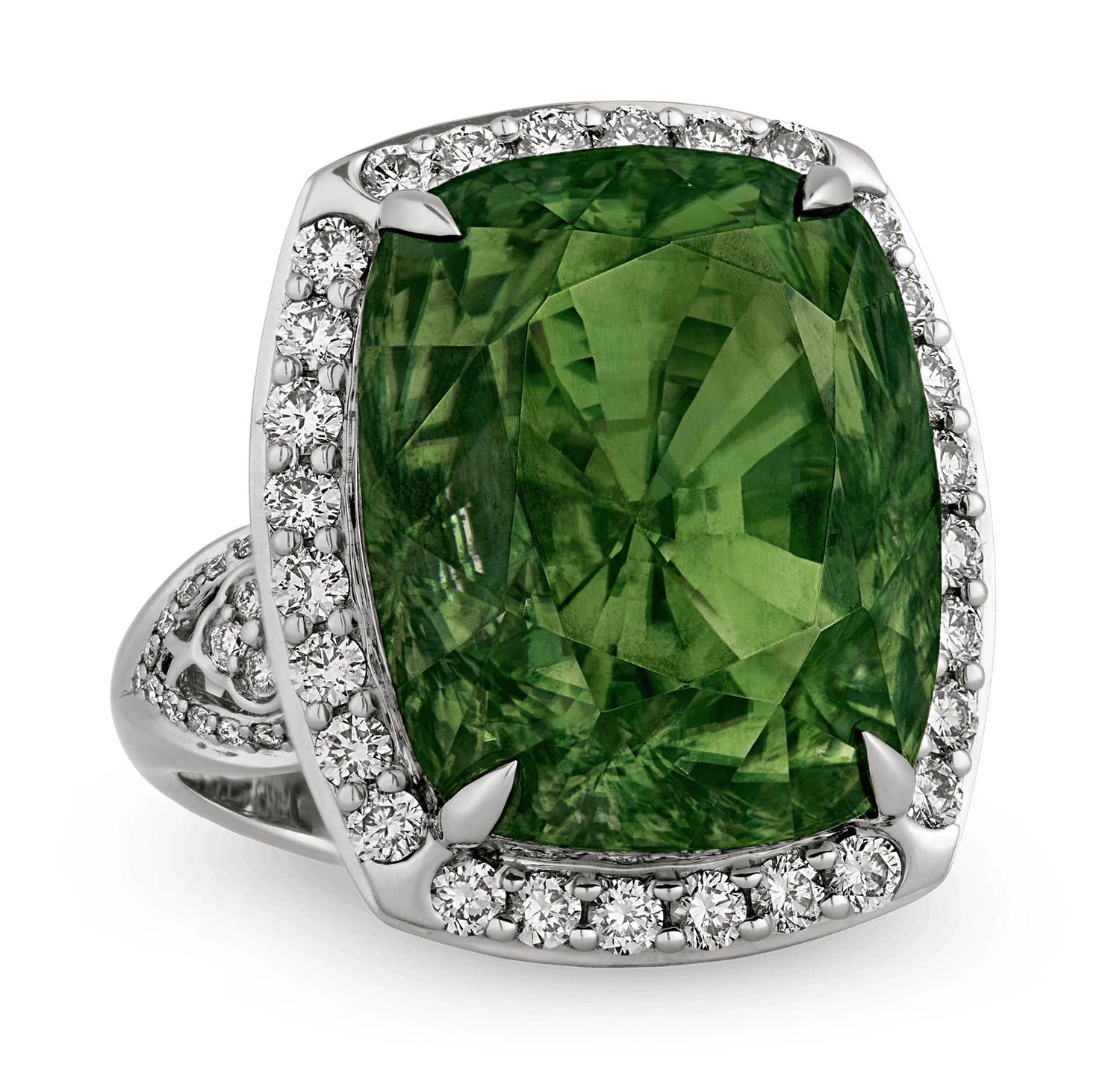 Green Zircon Ring, 47.50 Carats