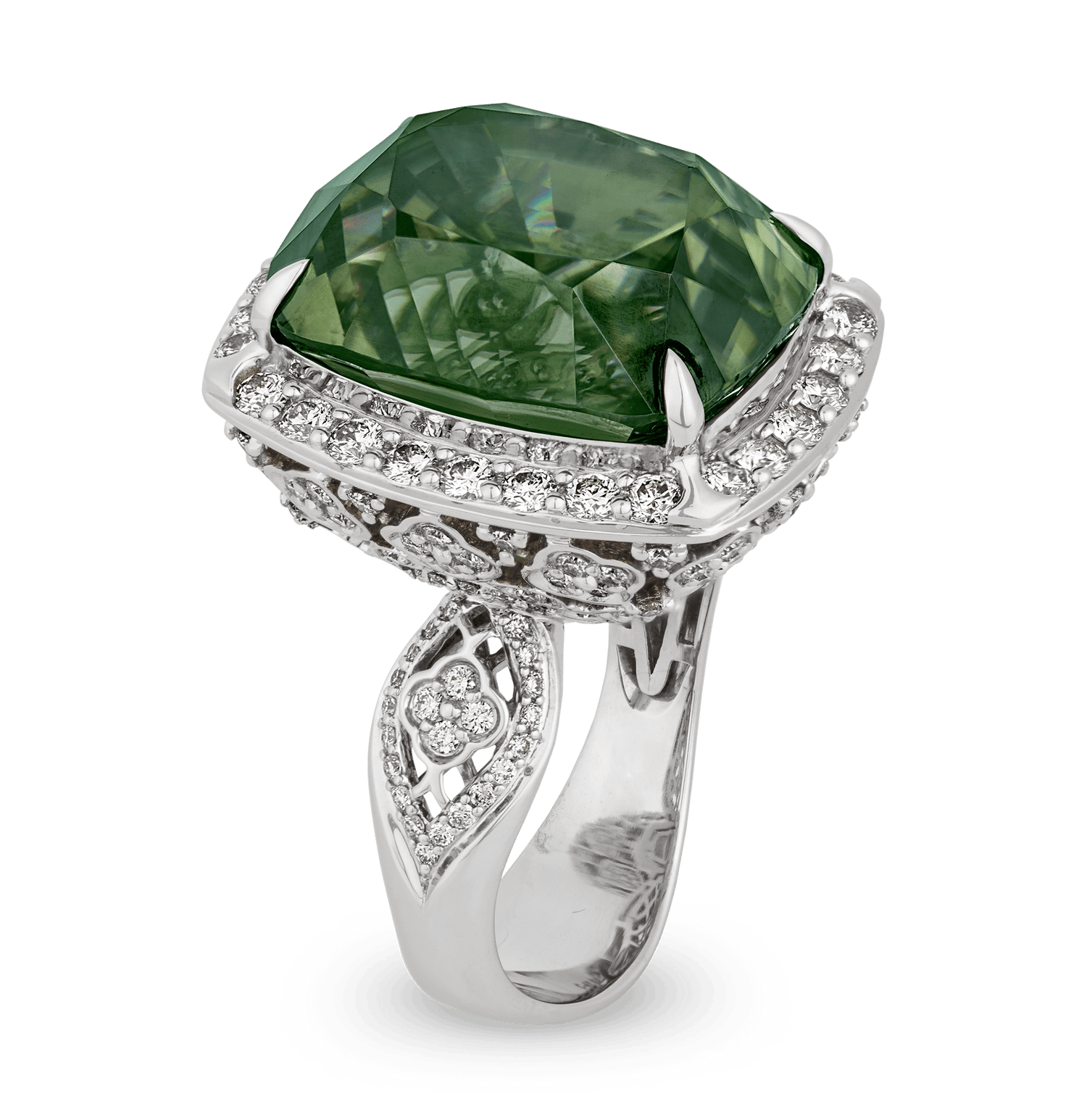 Green Zircon Ring, 47.50 Carats