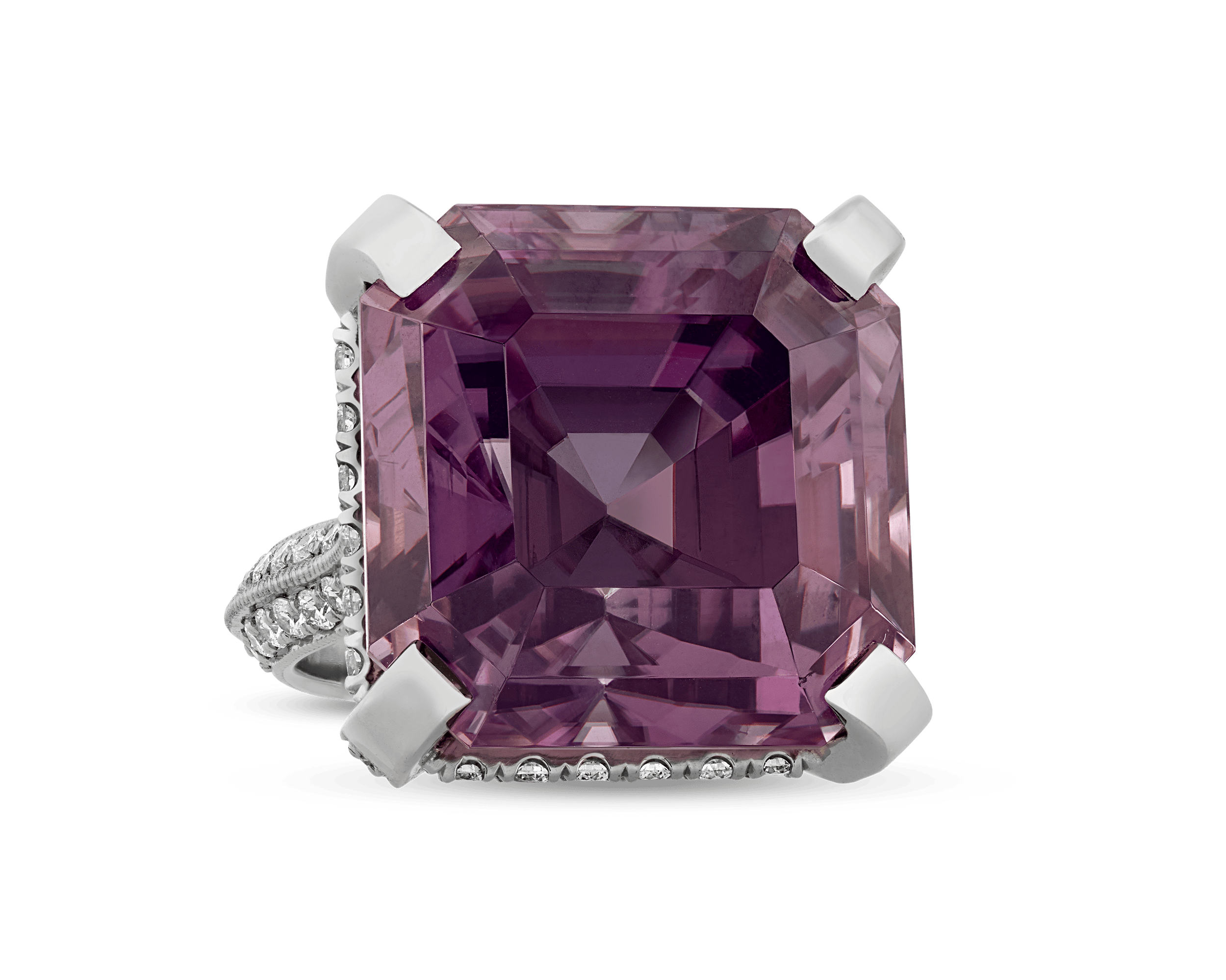 Purple-Pink Diaspore Ring, 50.38 Carats