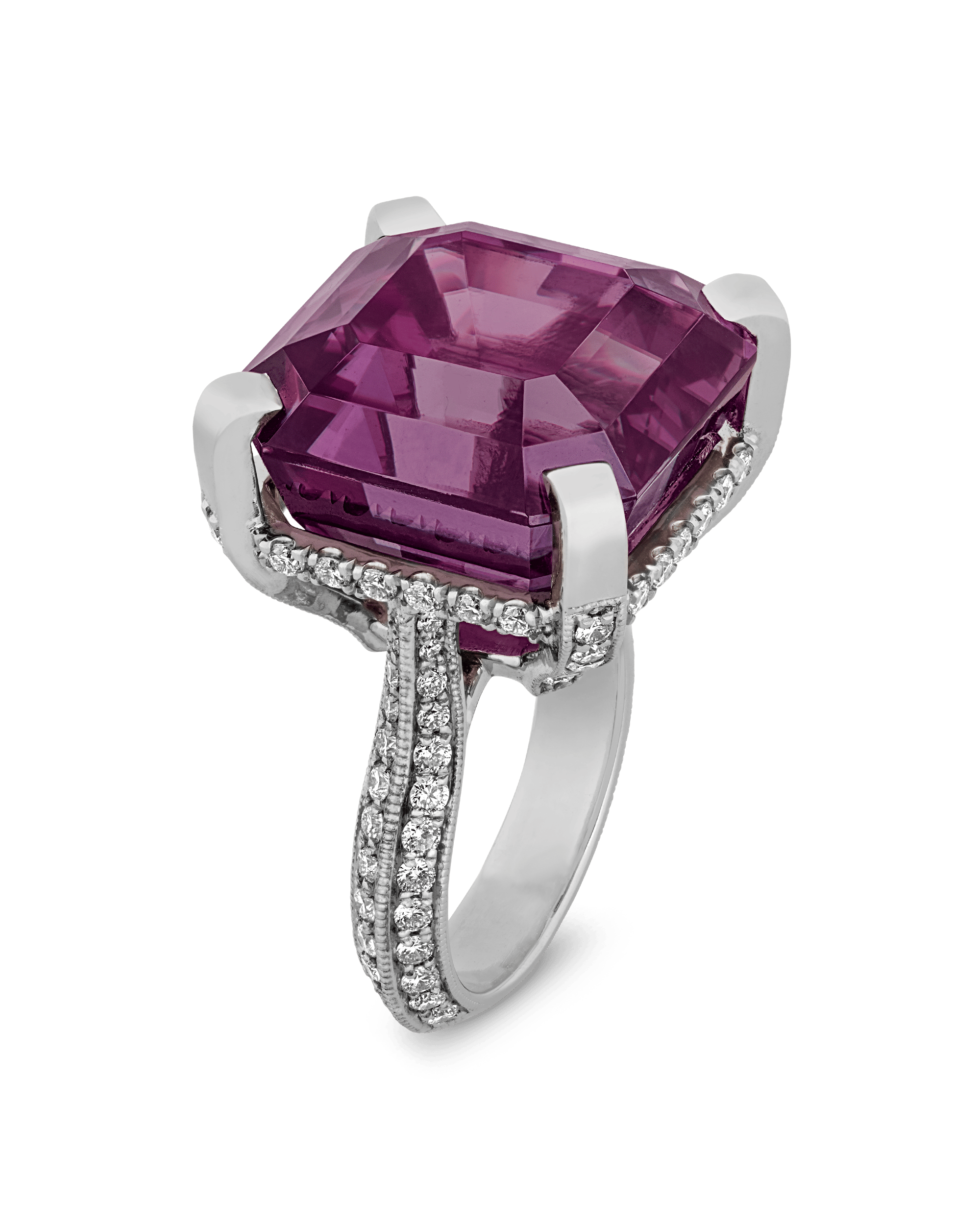 Purple-Pink Diaspore Ring, 50.38 Carats
