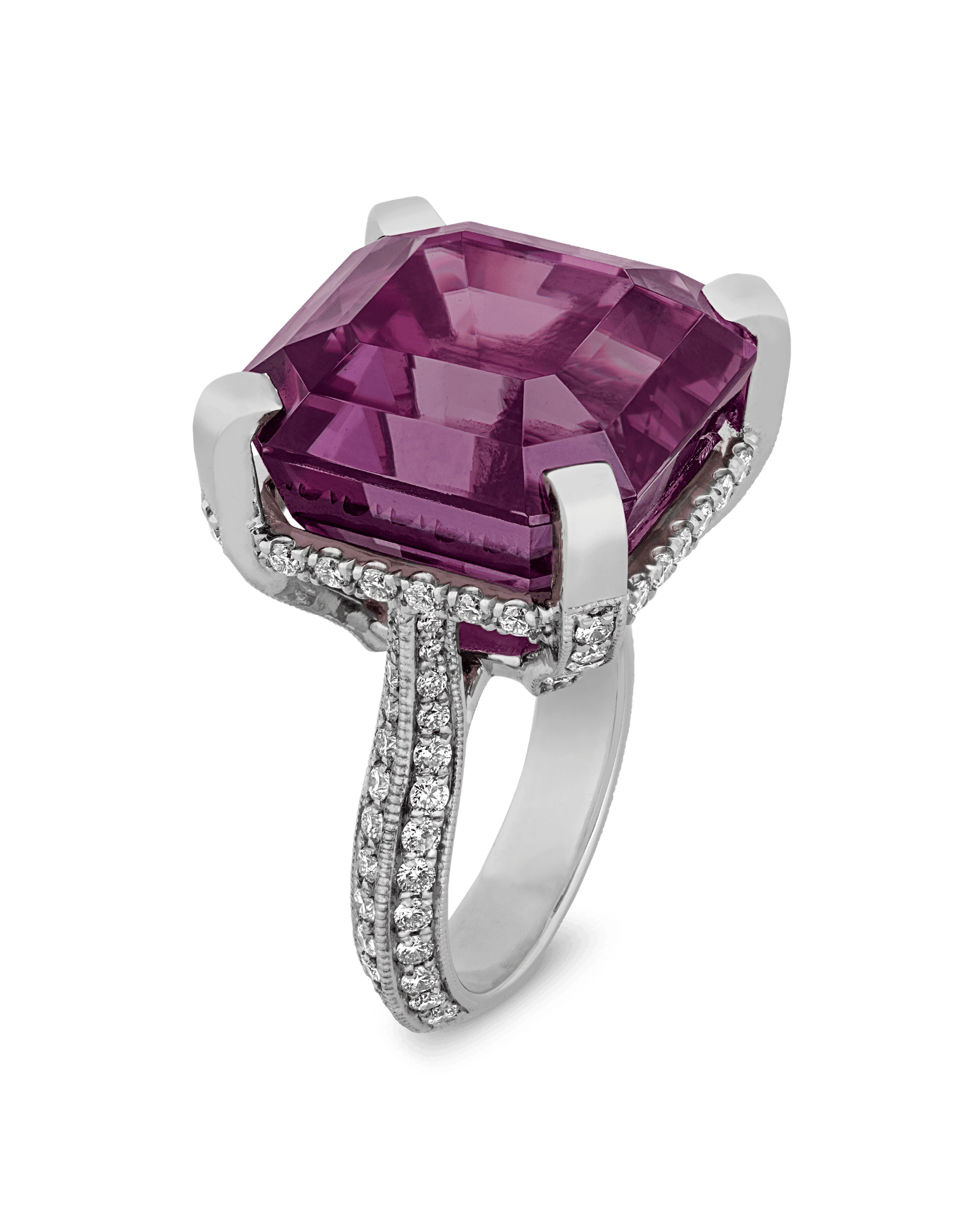 Purple-Pink Diaspore Ring, 50.38 Carats