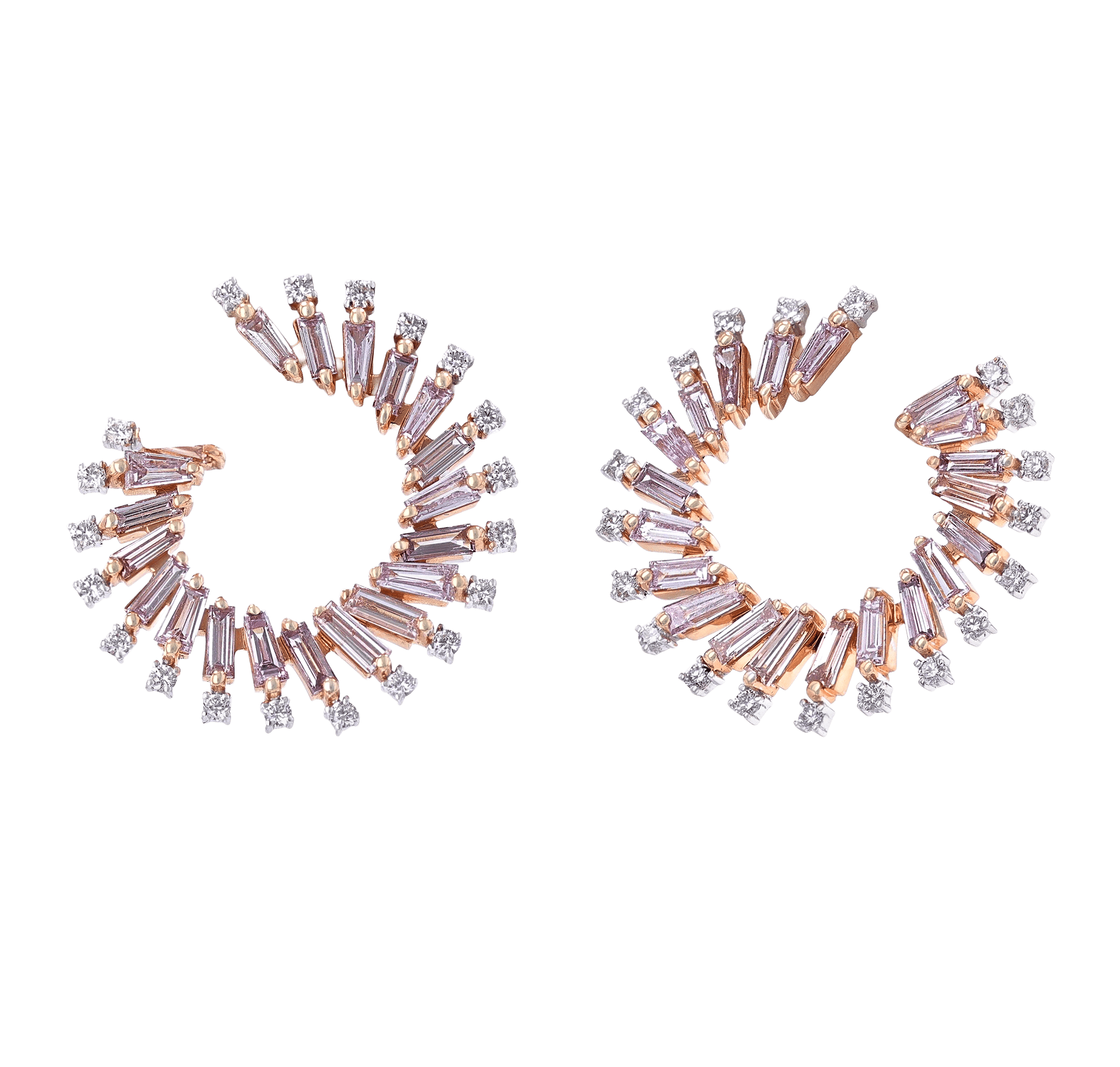Salavetti Pink Diamond Earrings, 3.57 Carats