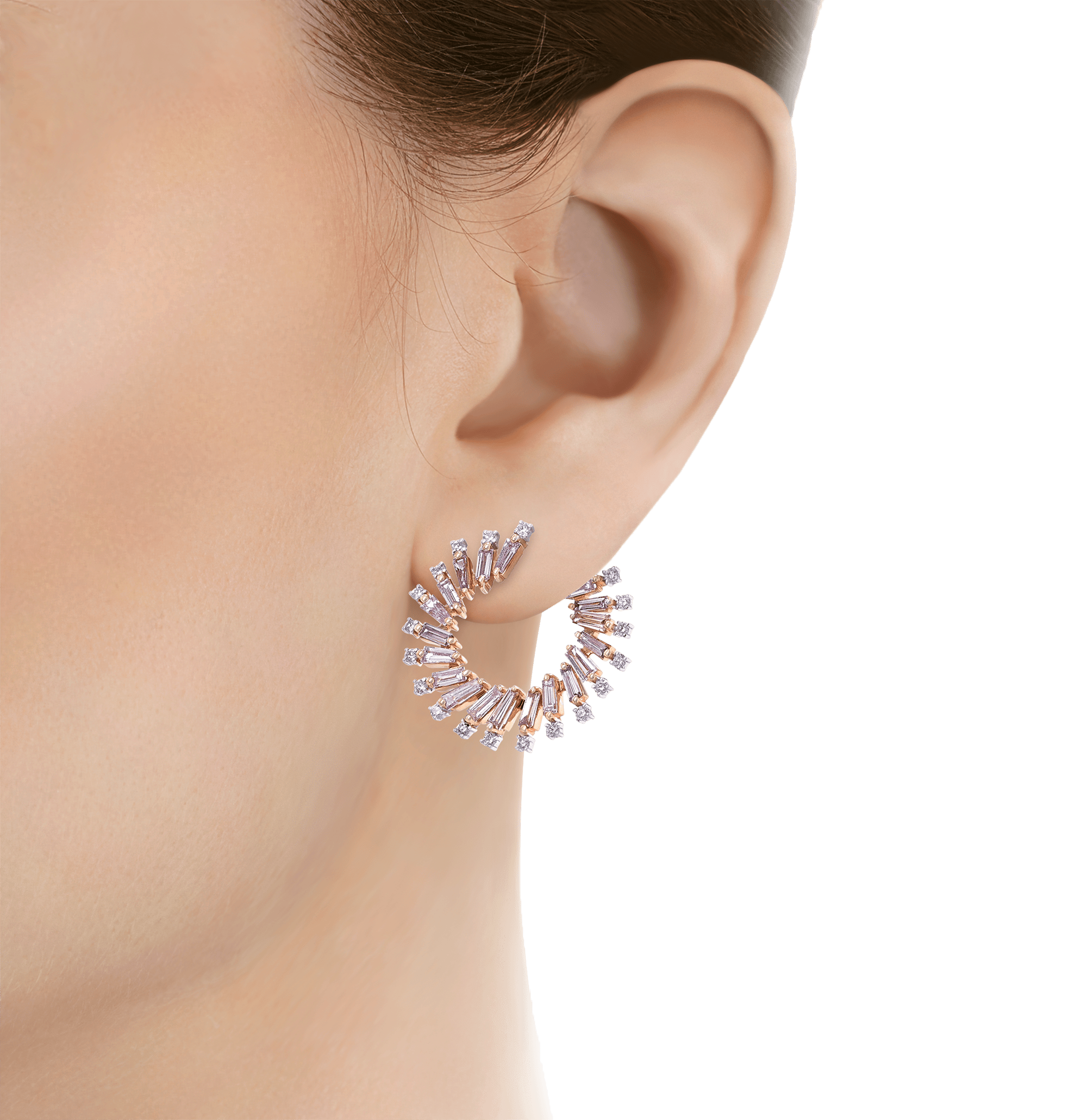 Salavetti Pink Diamond Earrings, 3.57 Carats