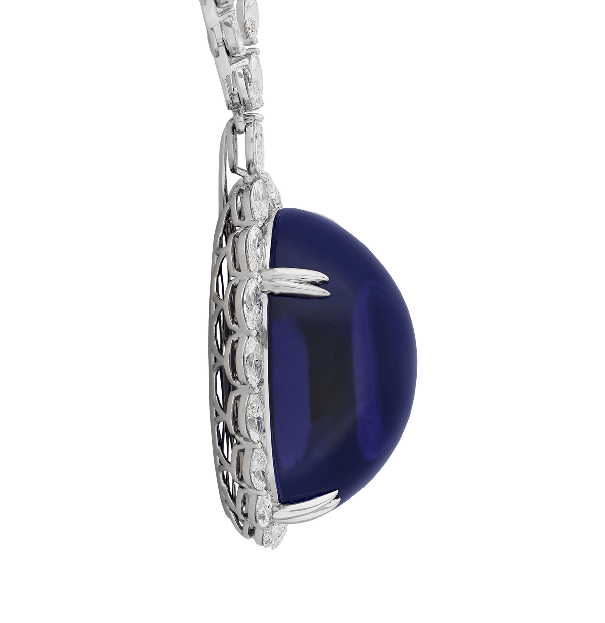 Cabochon Tanzanite Necklace, 139.29 carats
