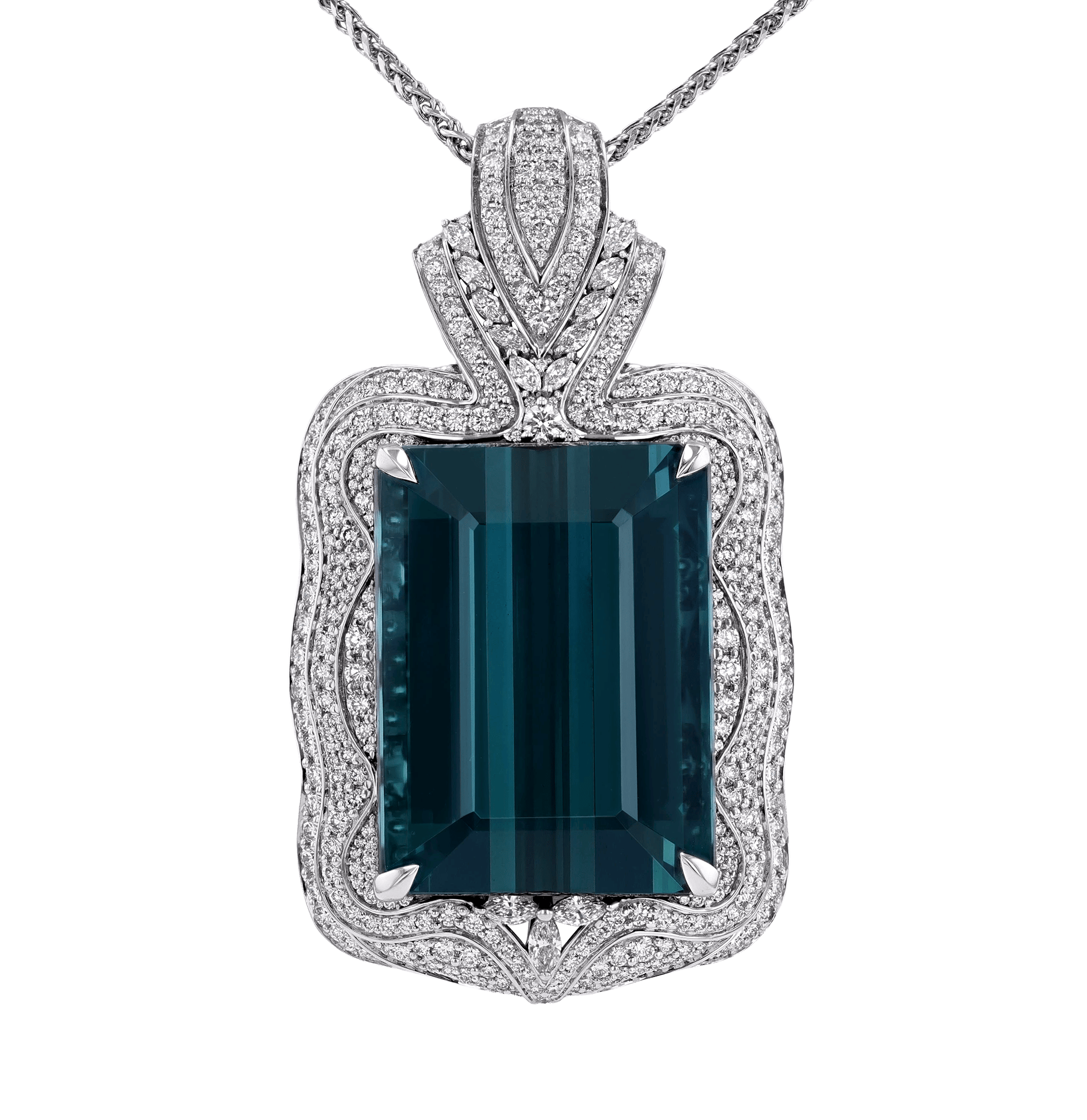 Indicolite Tourmaline Pendant, 233.02 Carats