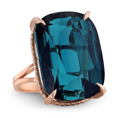 Indicolite Tourmaline Ring, 52.22 Carats