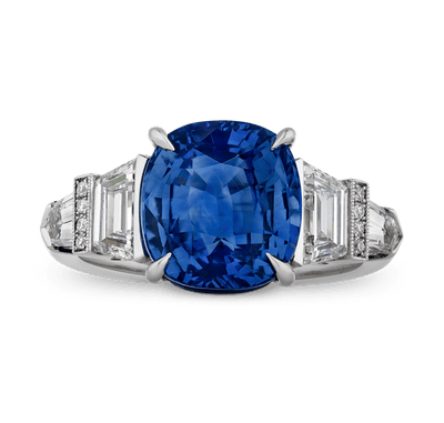 Raymond Yard Sapphire Ring, Unheated, 5.50 Carats