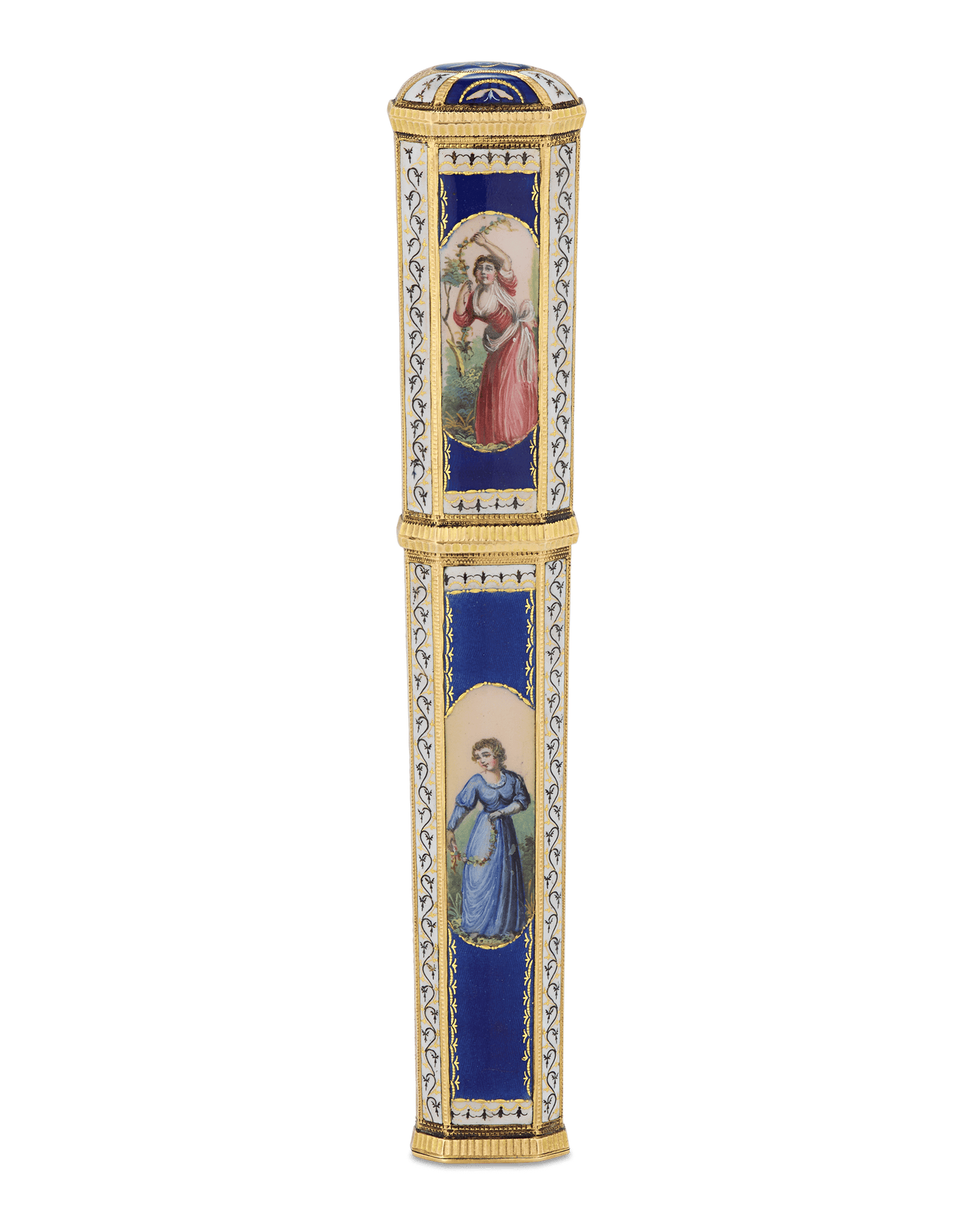 Gold and Enamel Étui with Ladies