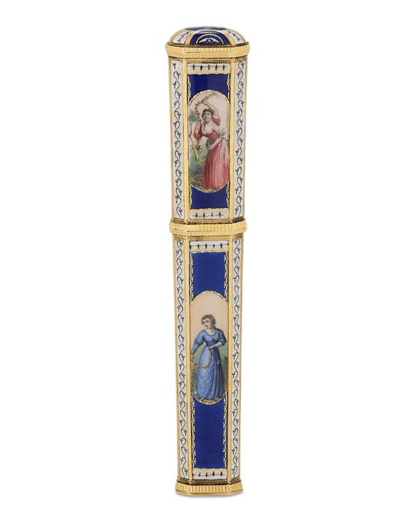 Gold and Enamel Étui with Ladies